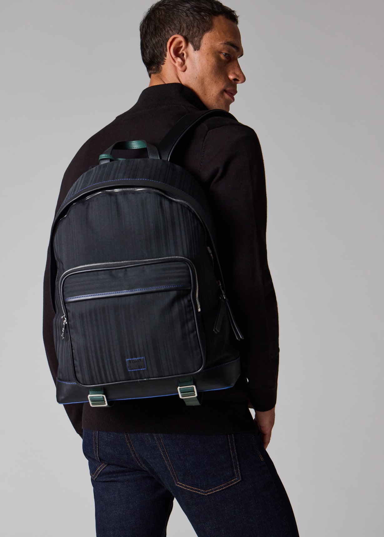 Paul Smith x MINI - Black Shadow Stripe Backpack