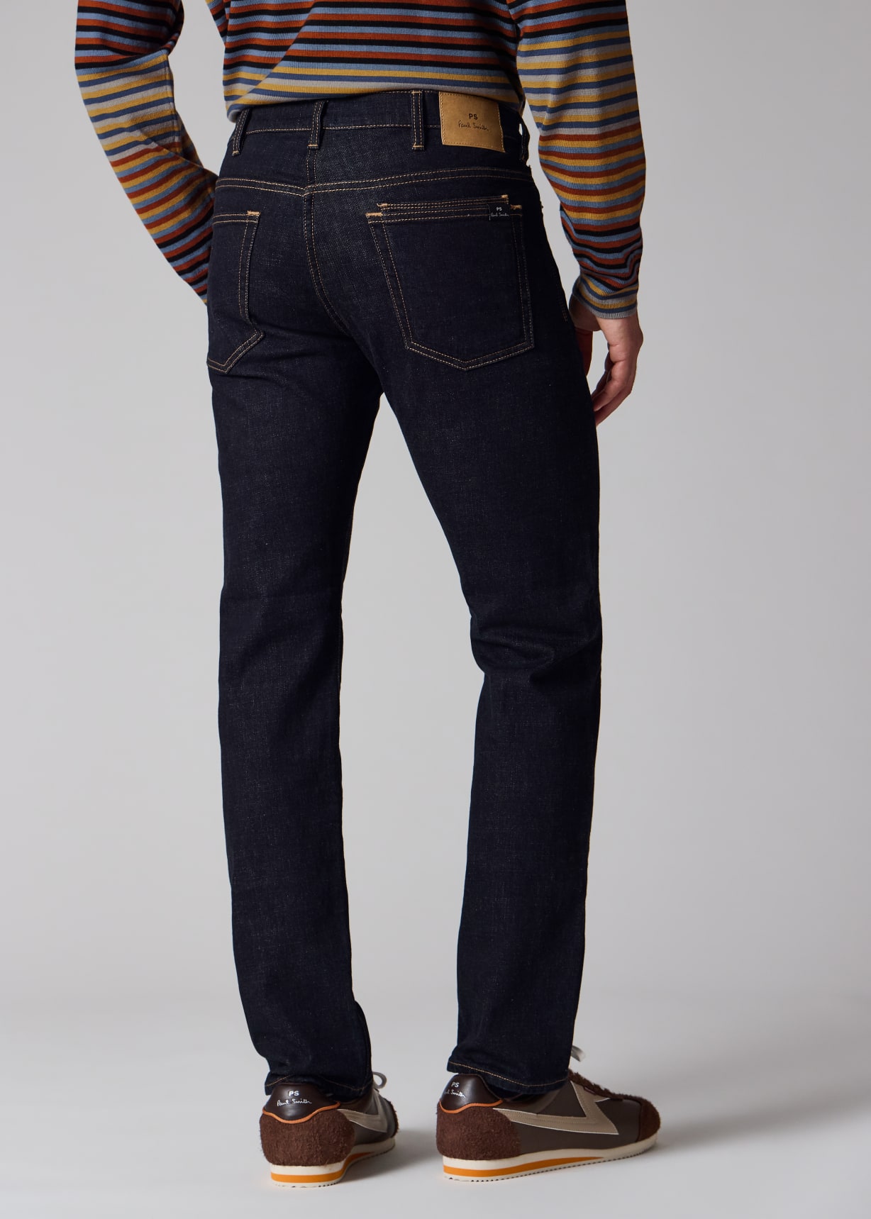 Standard-Fit Indigo-Rinse 'Crosshatch Stretch' Jeans