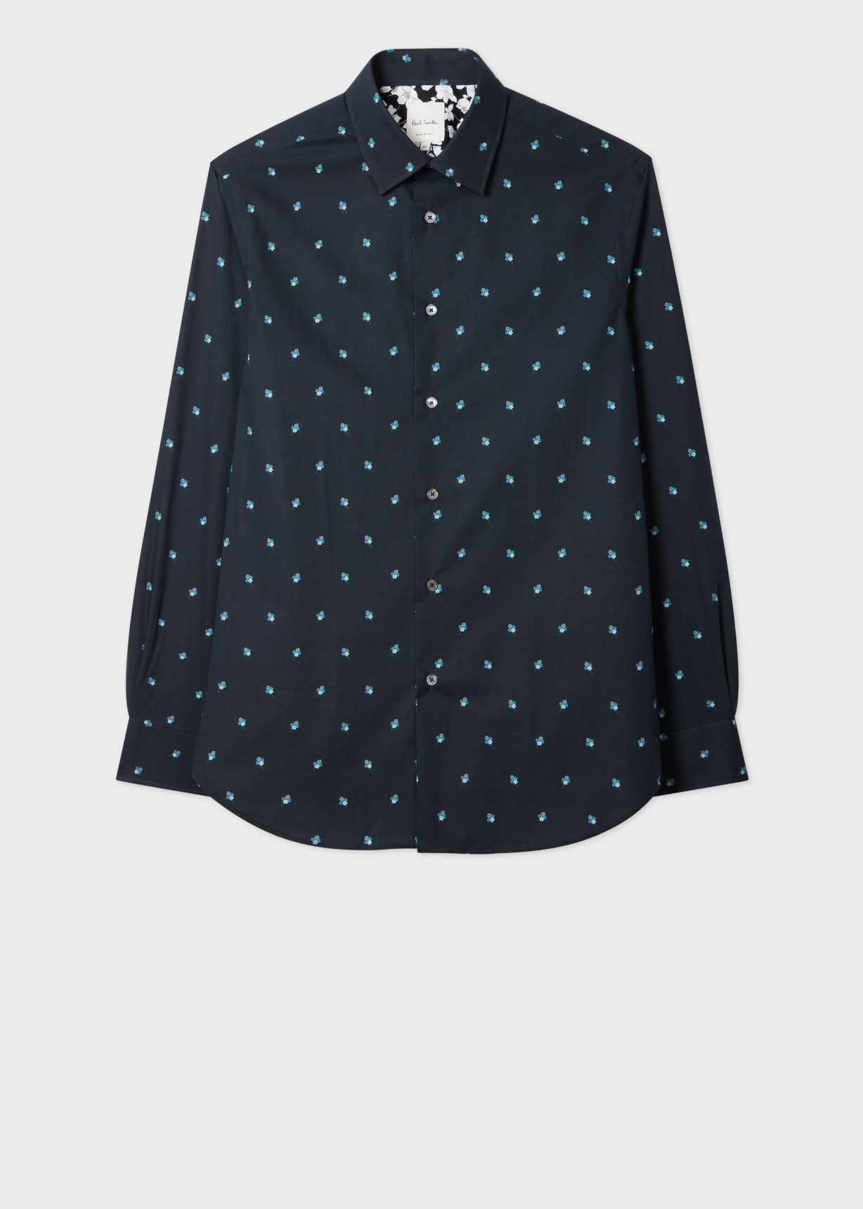 Paul Smith / Colour Photographic shirts/XL/コットン/NVY/総柄/243301 Men's Tailored-Fit Navy 'Ditsy Flower' Cotton Shirt