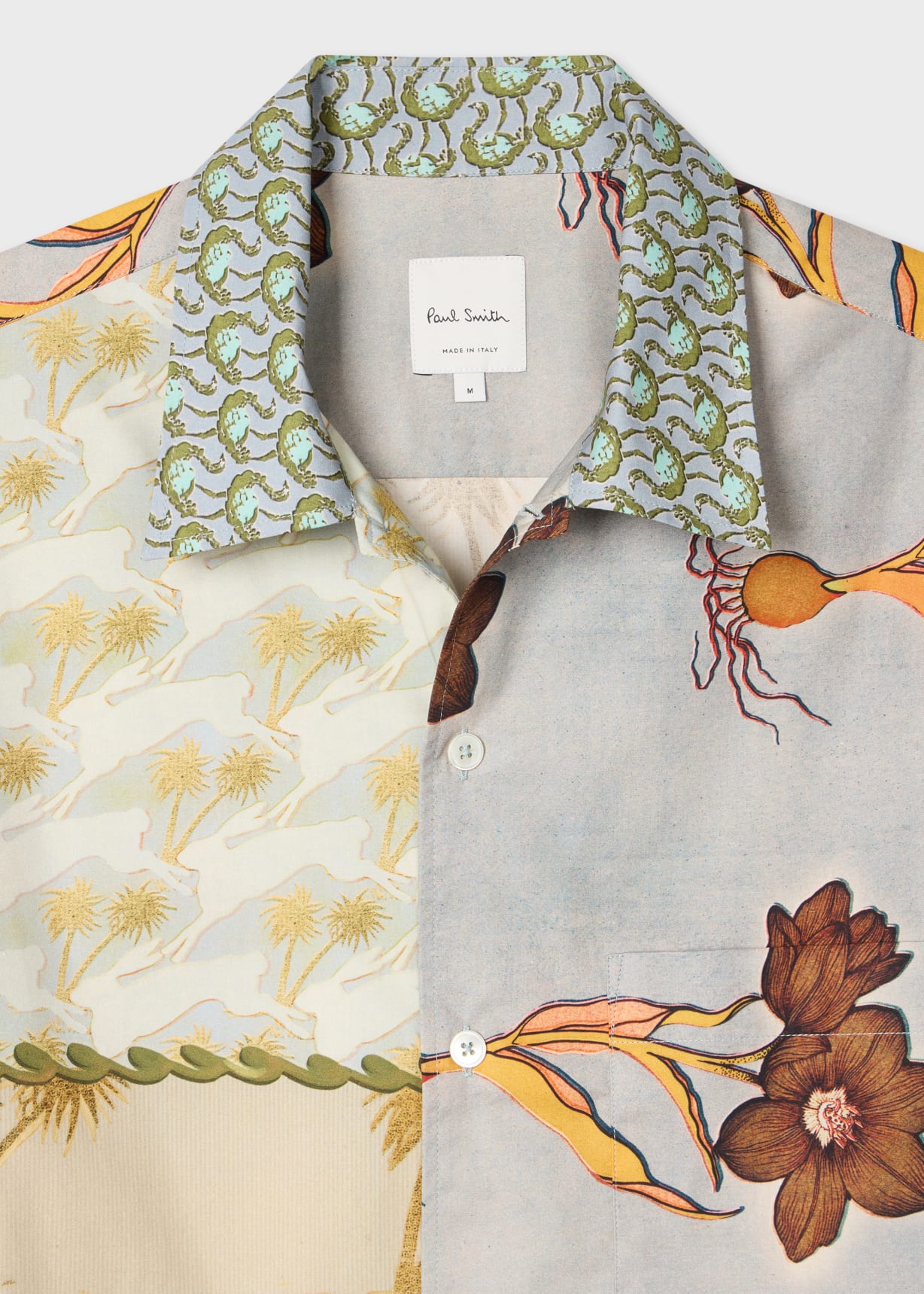 Men's Blue and Yellow Multi Textile Mix-Up Shirt