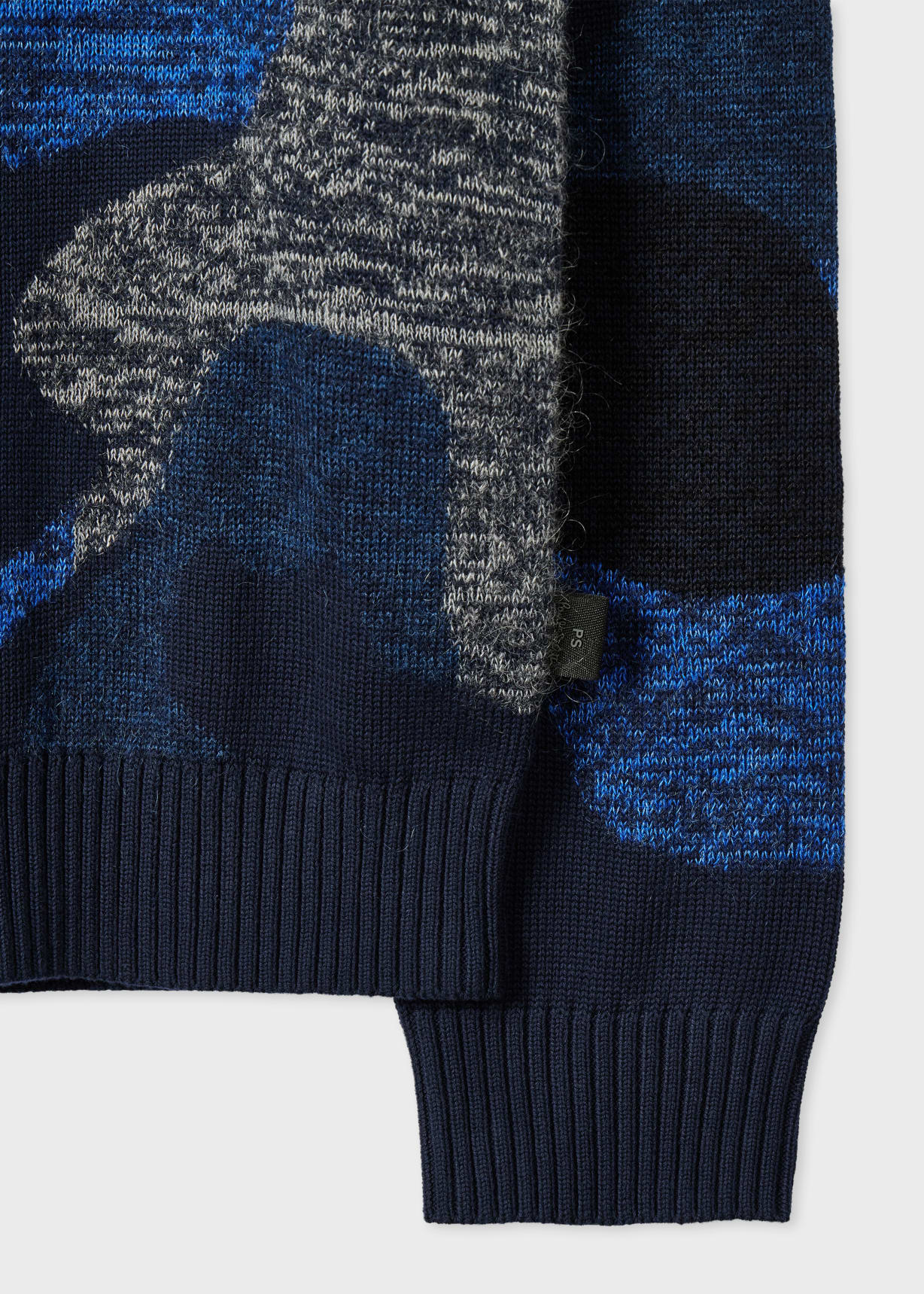 Men's Navy Cotton-Mohair Floral Sweater