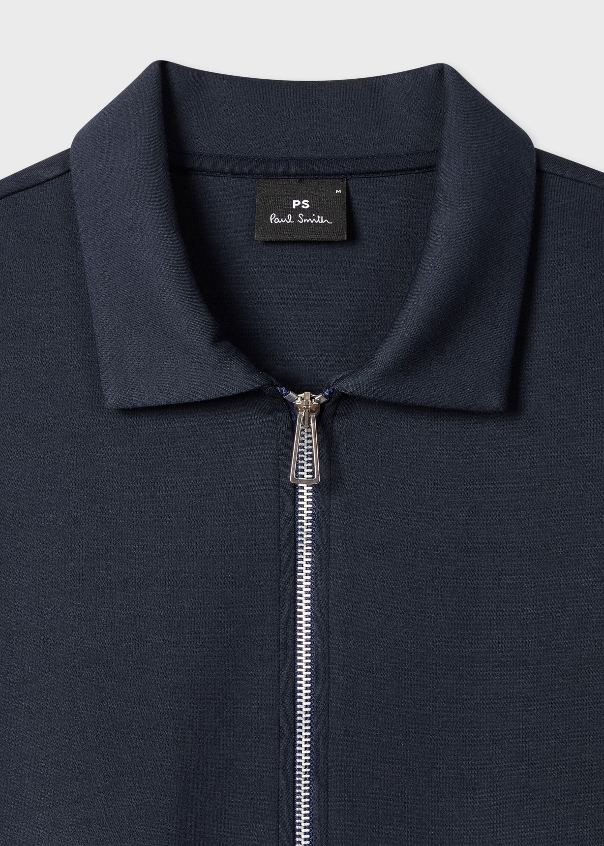 Men's Navy Double-Face Jersey Zip-Front Sweatshirt