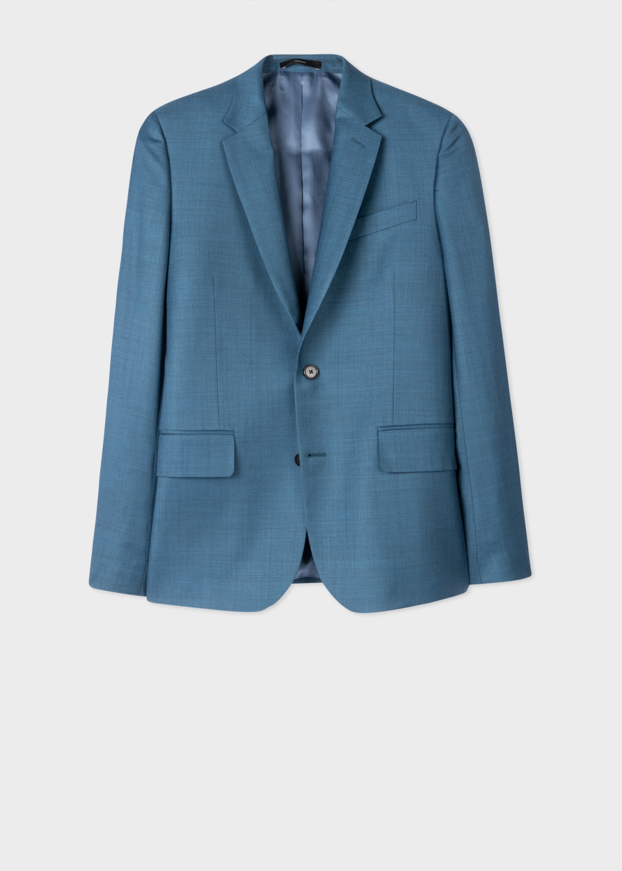 The Soho - Tailored-Fit Teal Sharkskin Wool Suit