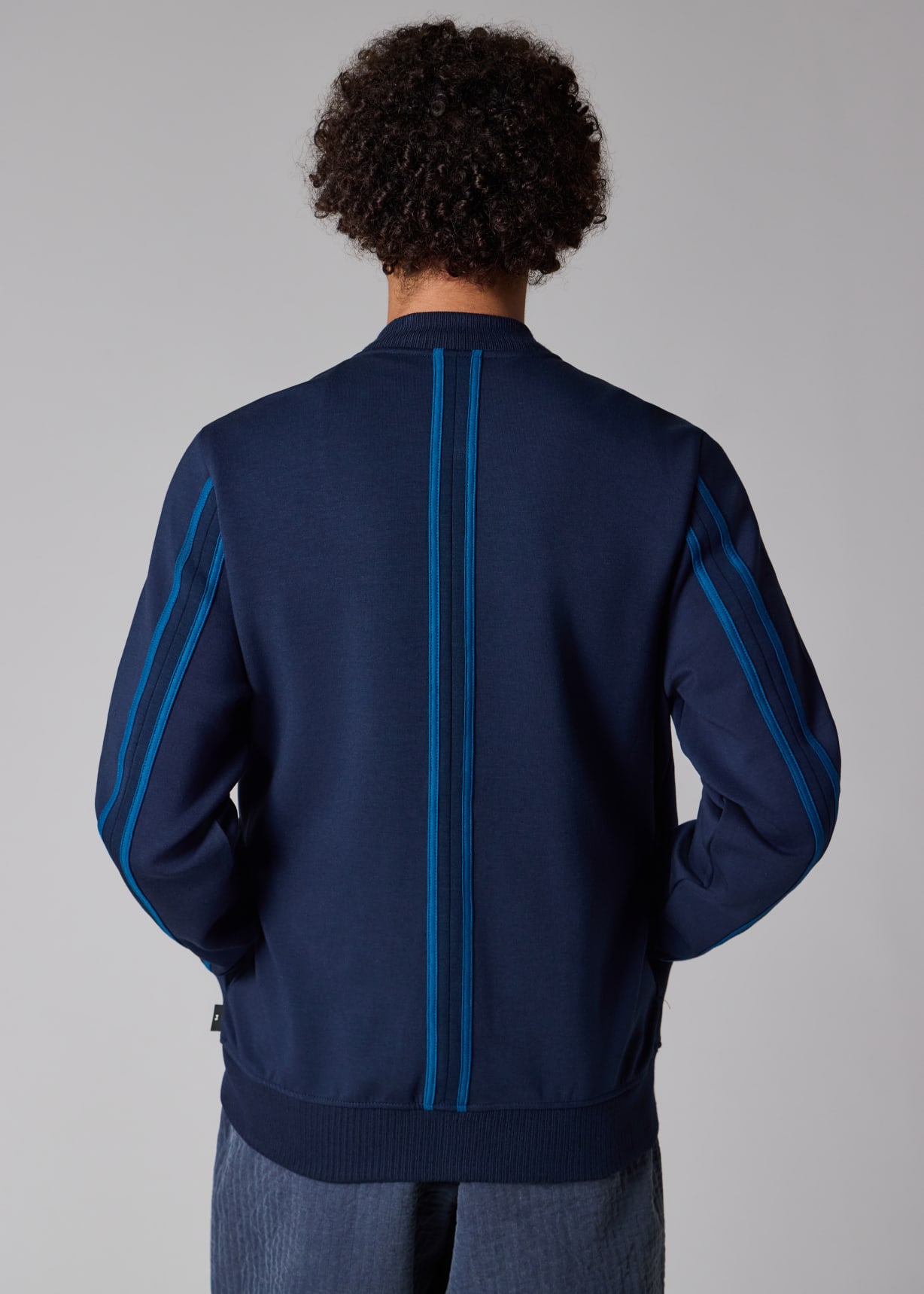 Men's Navy Jersey Bomber Jacket