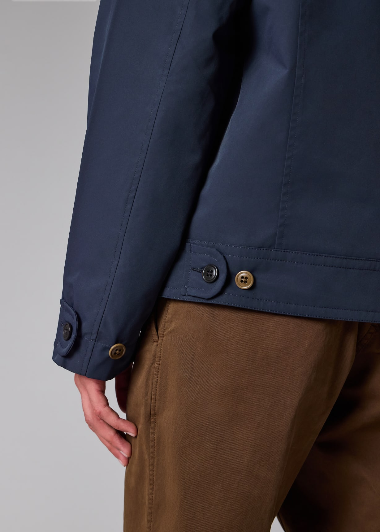 Navy Recycled Polyester Zip Blouson Jacket