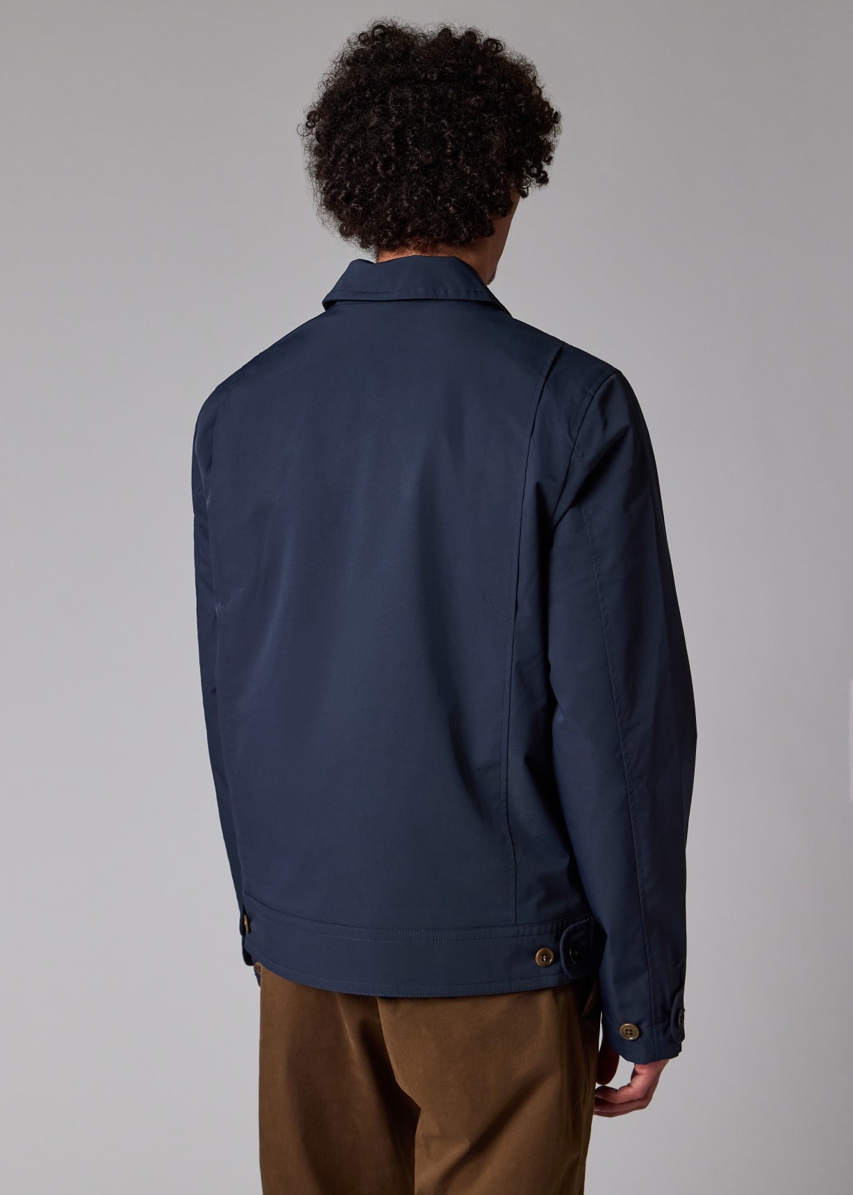 Navy Recycled Polyester Zip Blouson Jacket