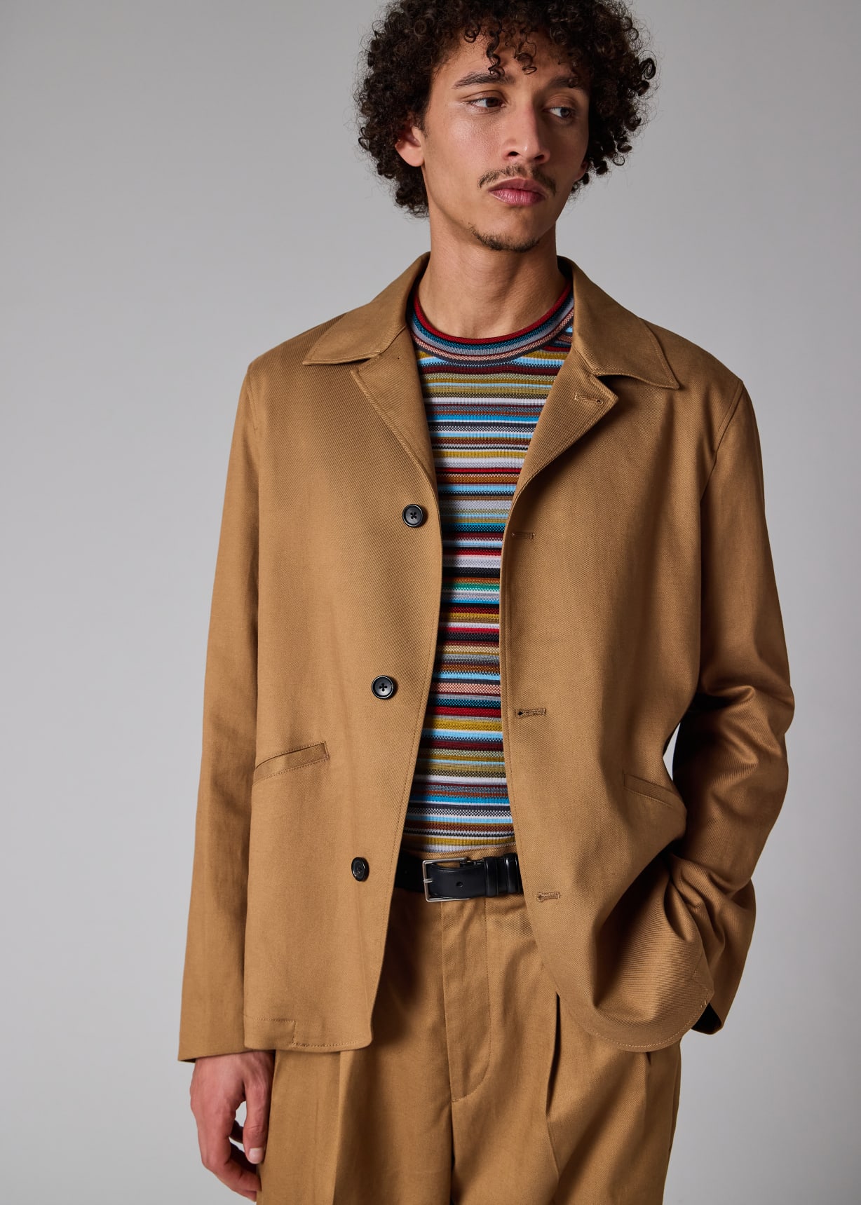 ジャケット・アウター Paul Smith COLLECTION Balma Khan Coat L Navy 'Storm System' Wool Mac With Detachable Gilet