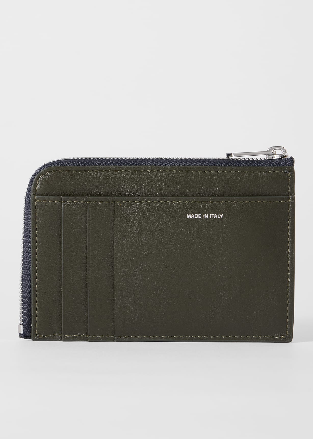 The Grained Leather Top Zip Cardholder main image 1