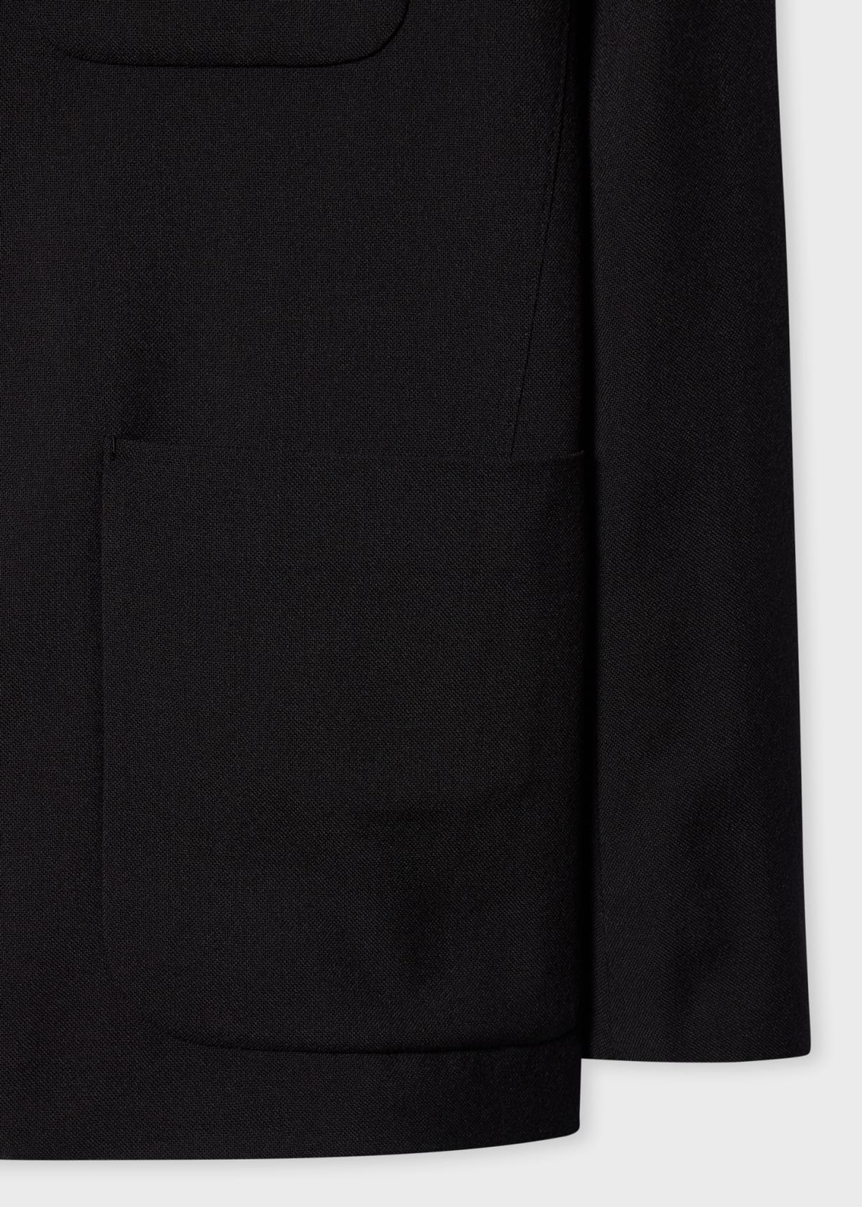 Men's Black Two-Ply Hopsack Wool Work Jacket