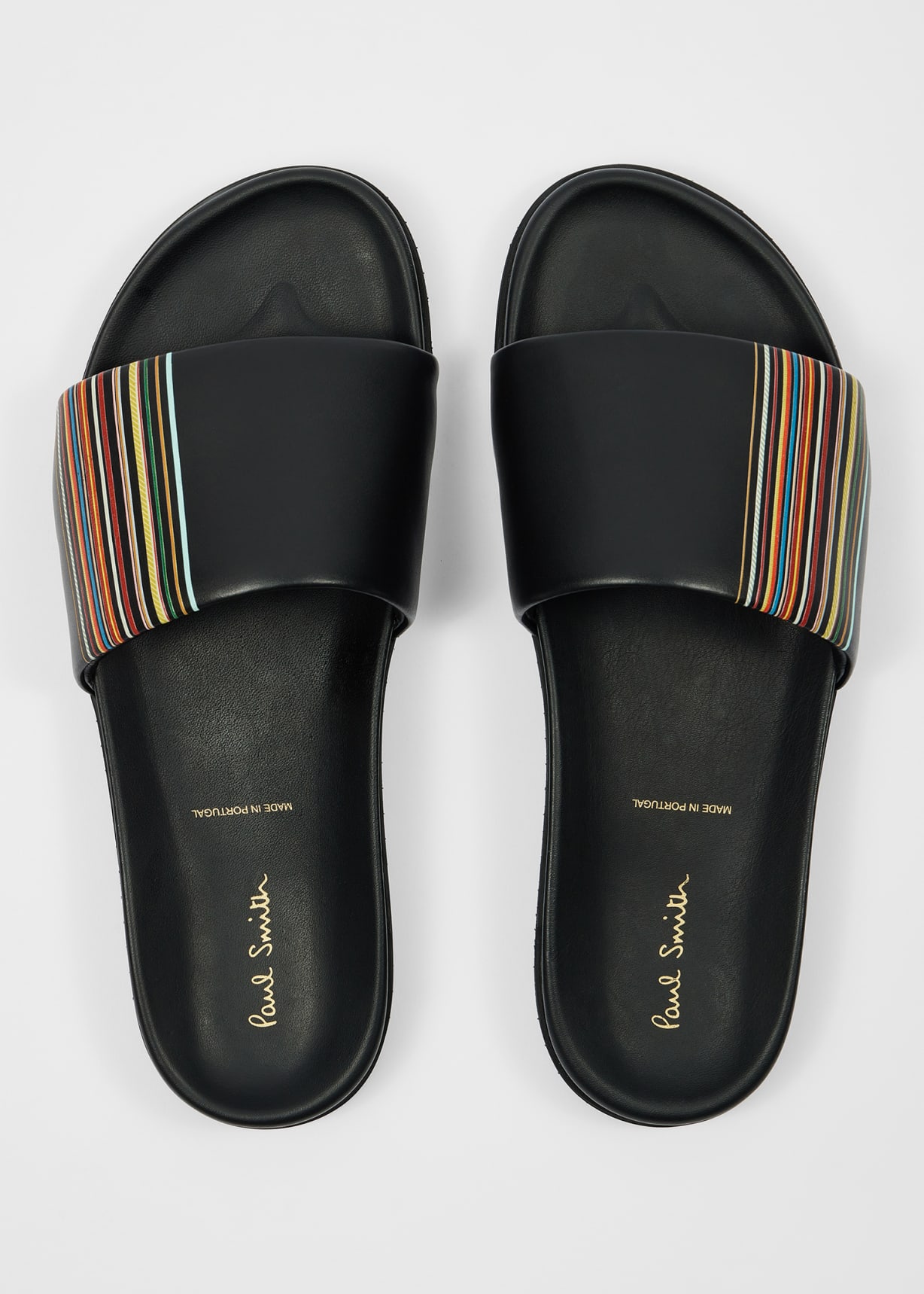 Paul Smith Black Slides with Teal Trim Men main image 2
