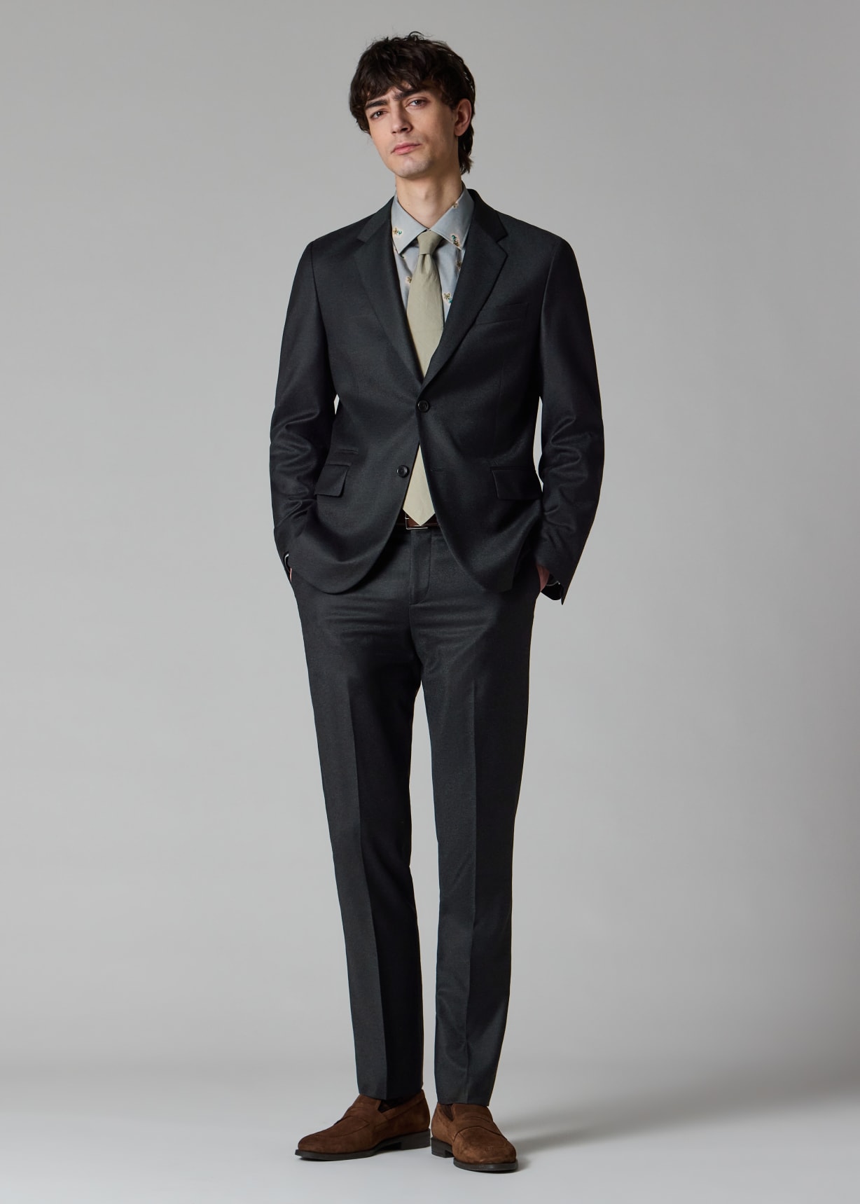 Paul Smith COLLECTION PIACENZAカシミア100% Men's Dark Petrol Overdyed Wool-Cashmere Suit