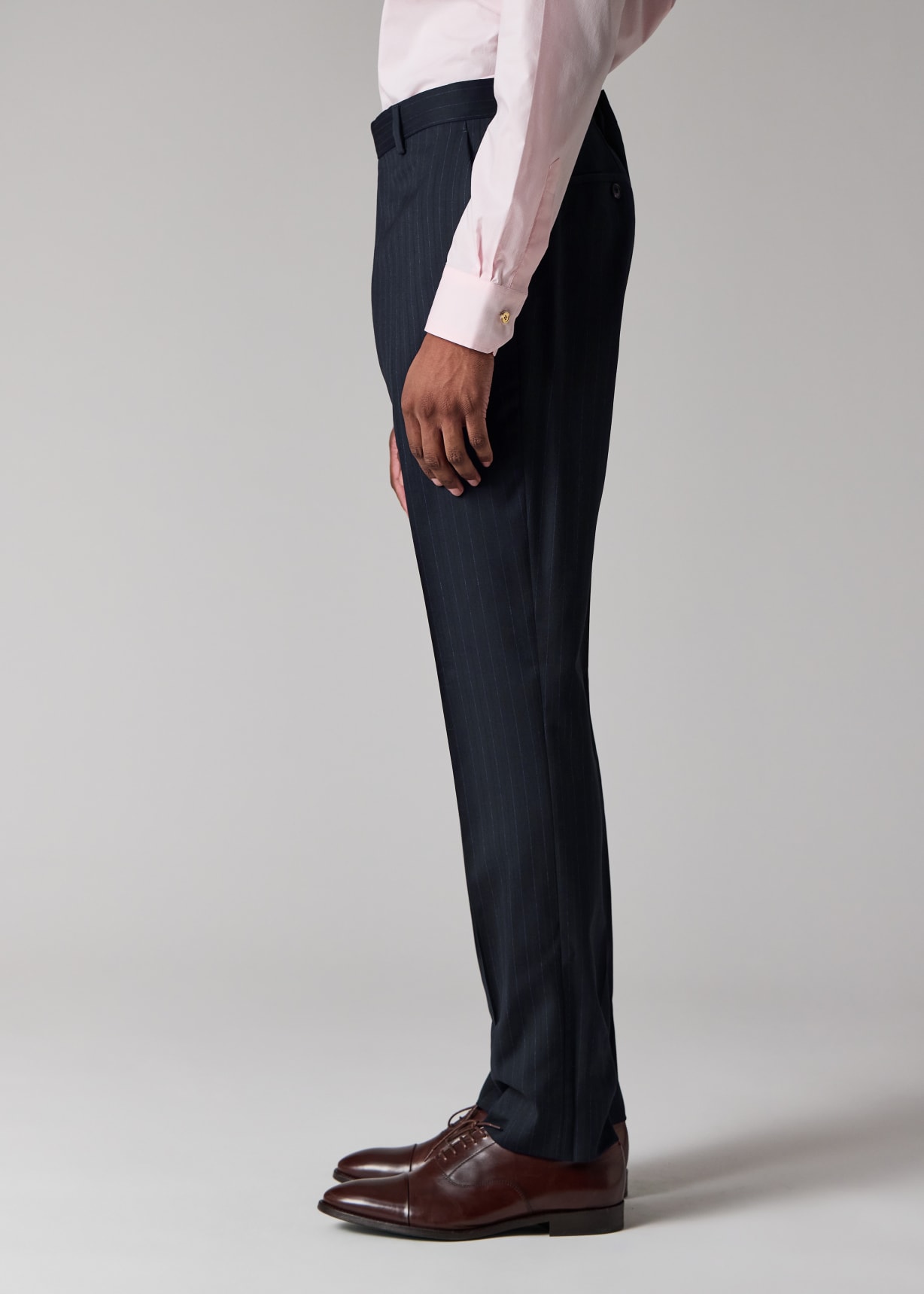 Men's Navy Pinstripe Wool Two-Button Suit