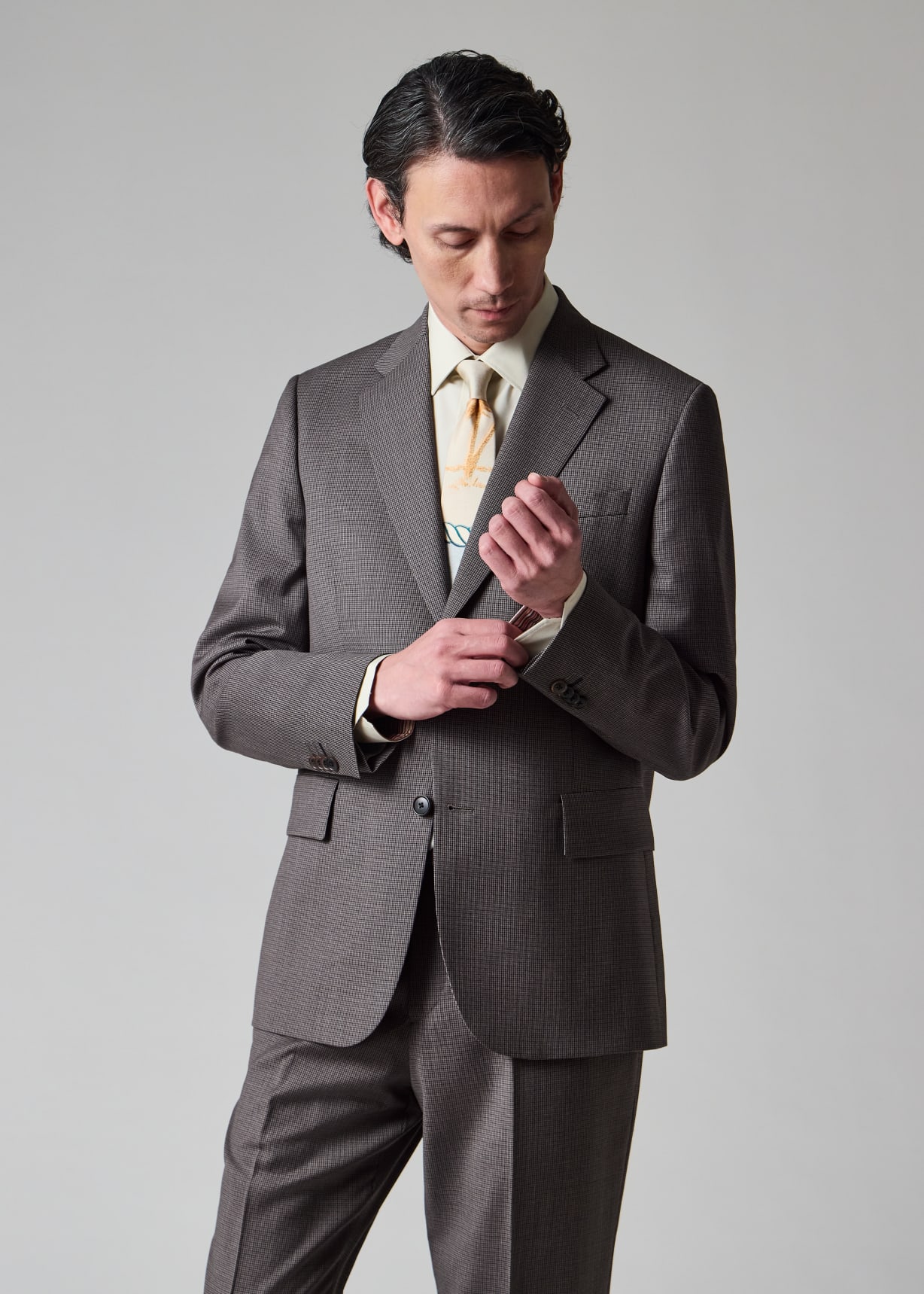 Paul Smith グレー 　スリーピース　スーツ Men's Grey Puppytooth Wool Suit