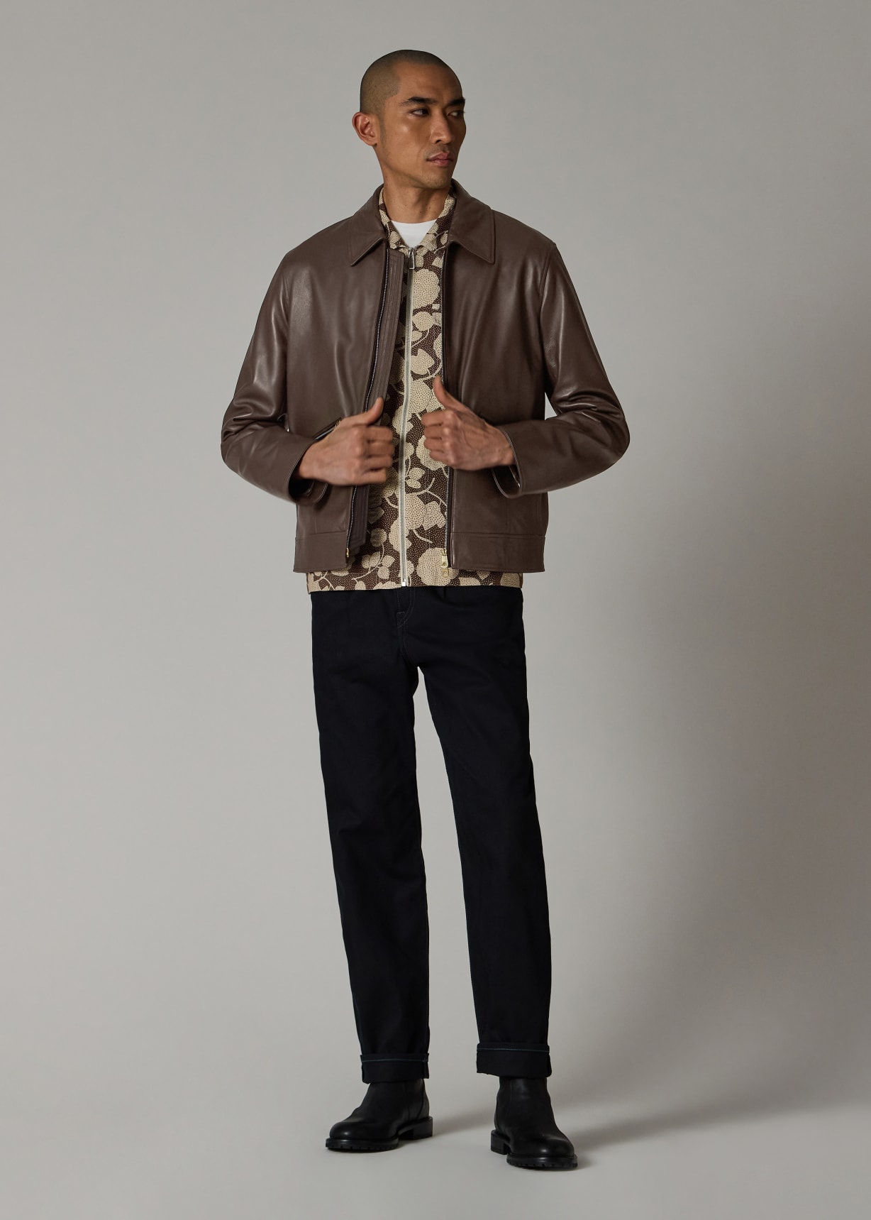 Men's Chocolate Brown Nappa Leather Jacket
