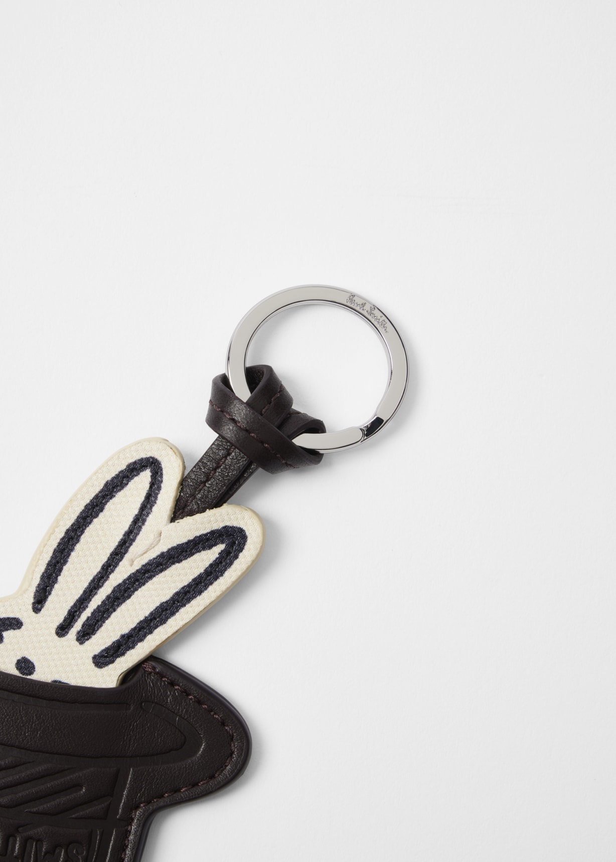 'Rabbit in a Hat' Leather Keyring