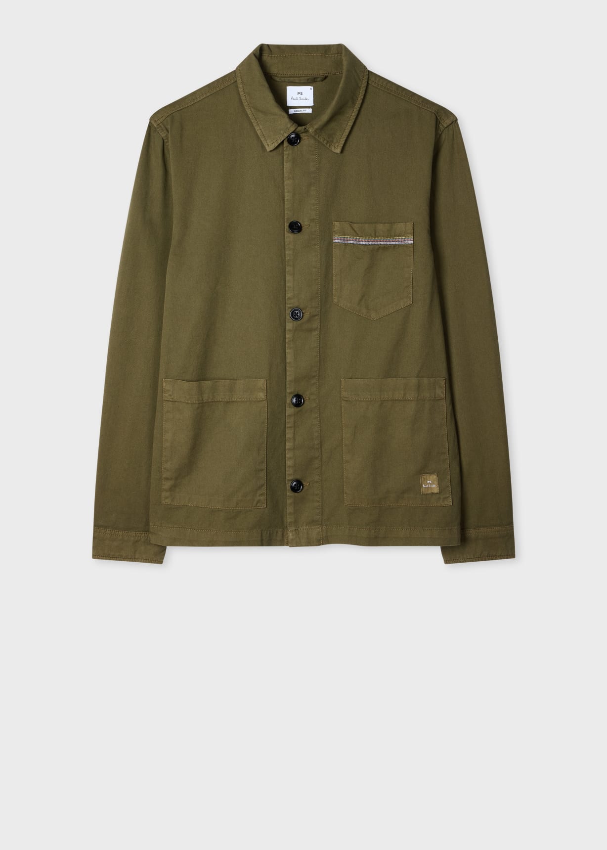 ジャケット・アウター 90s paul smith stitch embroidery jacket Men's Khaki Cotton-Twill 'Stitch Stripe' Work Jacket