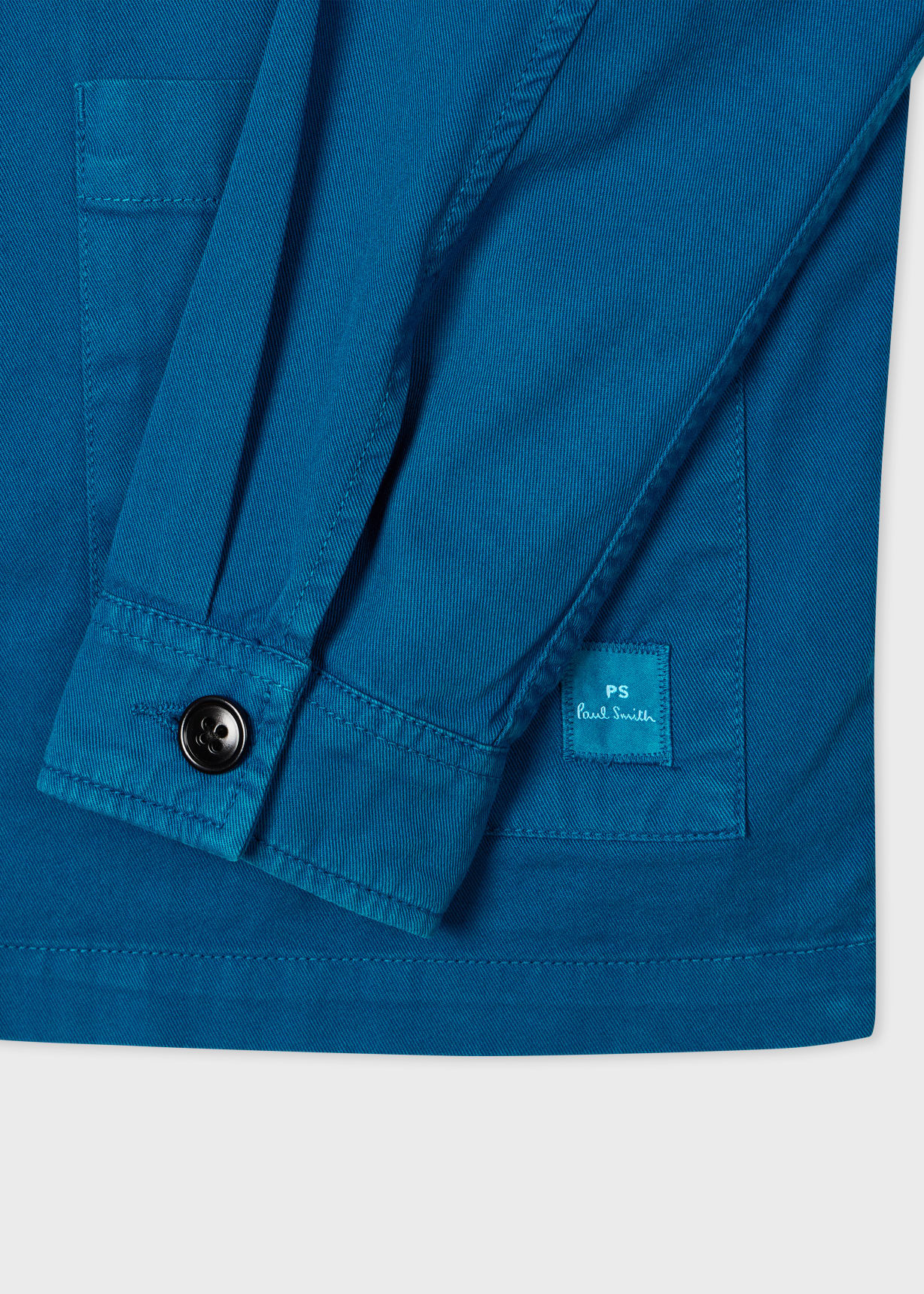 Men's Ocean Blue Cotton-Twill 'Stitch Stripe' Work Jacket