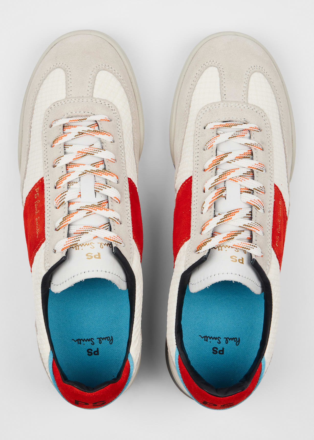 Paul Smith Unisex White and Red Leather Sneakers Amazon.com | PS Paul Smith Mens Shoe Ware White, White, 9  main image 4