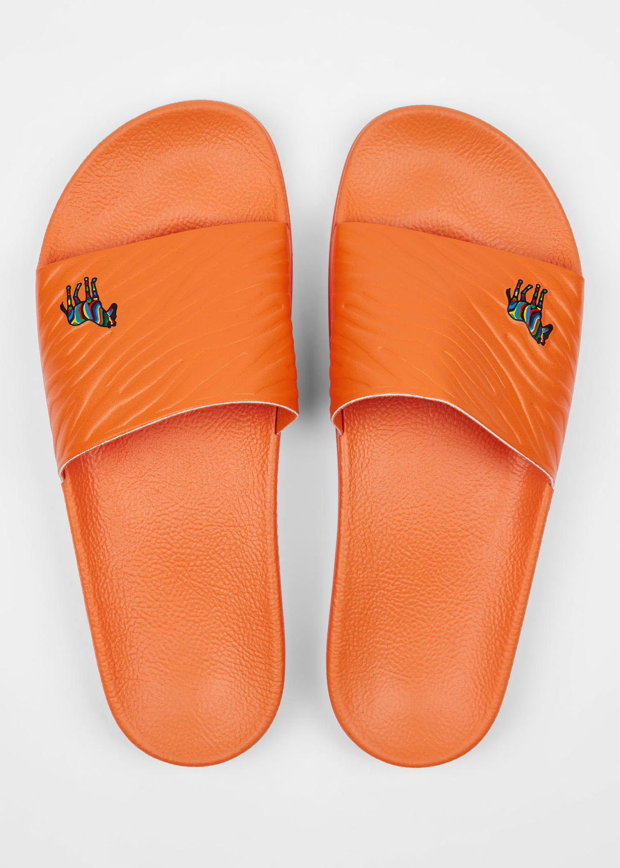 Men's Orange Zebra 'Zed' Slides