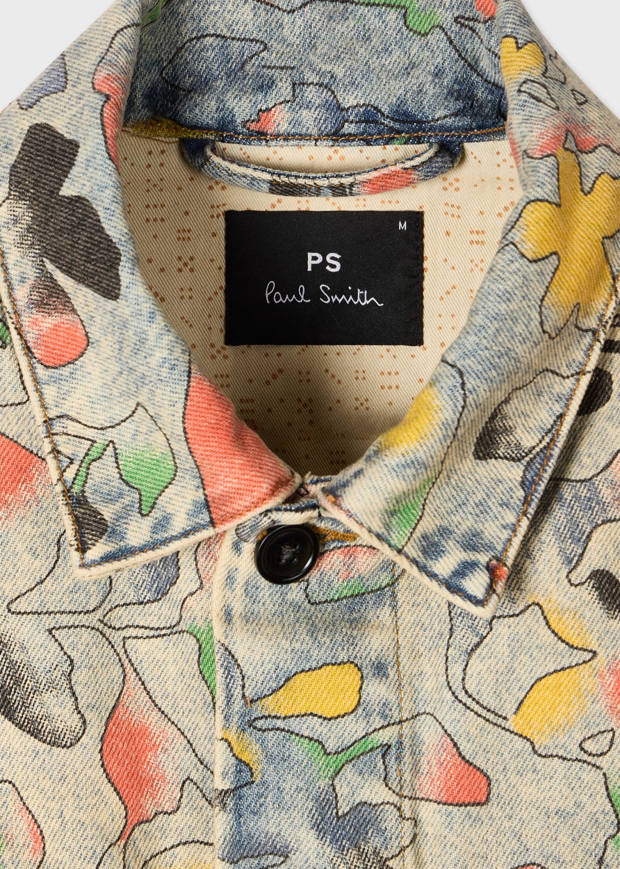 Men's 'Good Fortune Floral' Print Denim Jacket