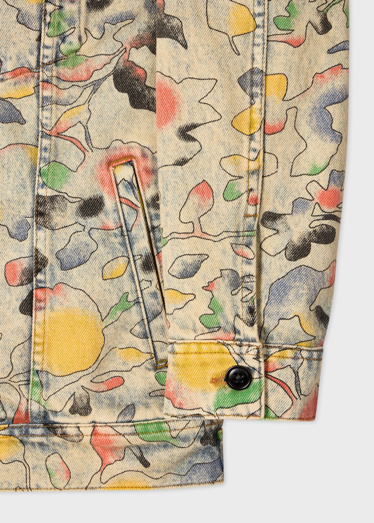 Men's 'Good Fortune Floral' Print Denim Jacket