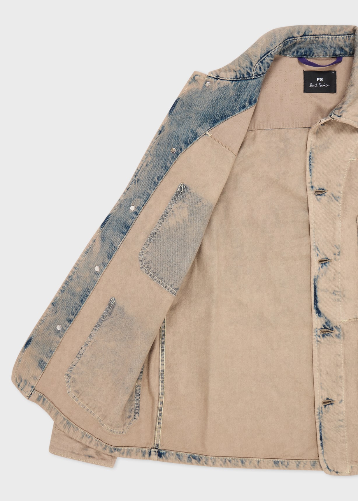 Bleach-Wash Denim Work Jacket