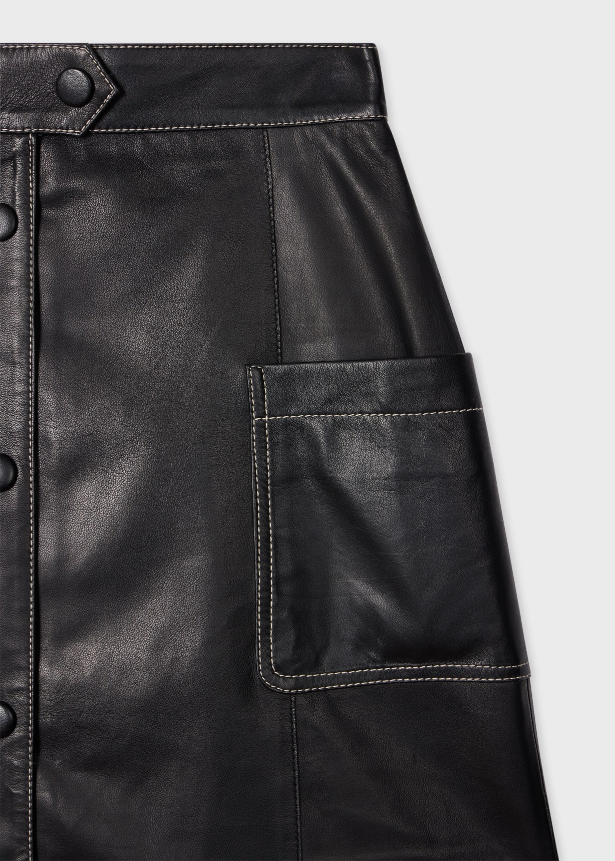 Women's Black ALine Leather Skirt Paul Smith — free download