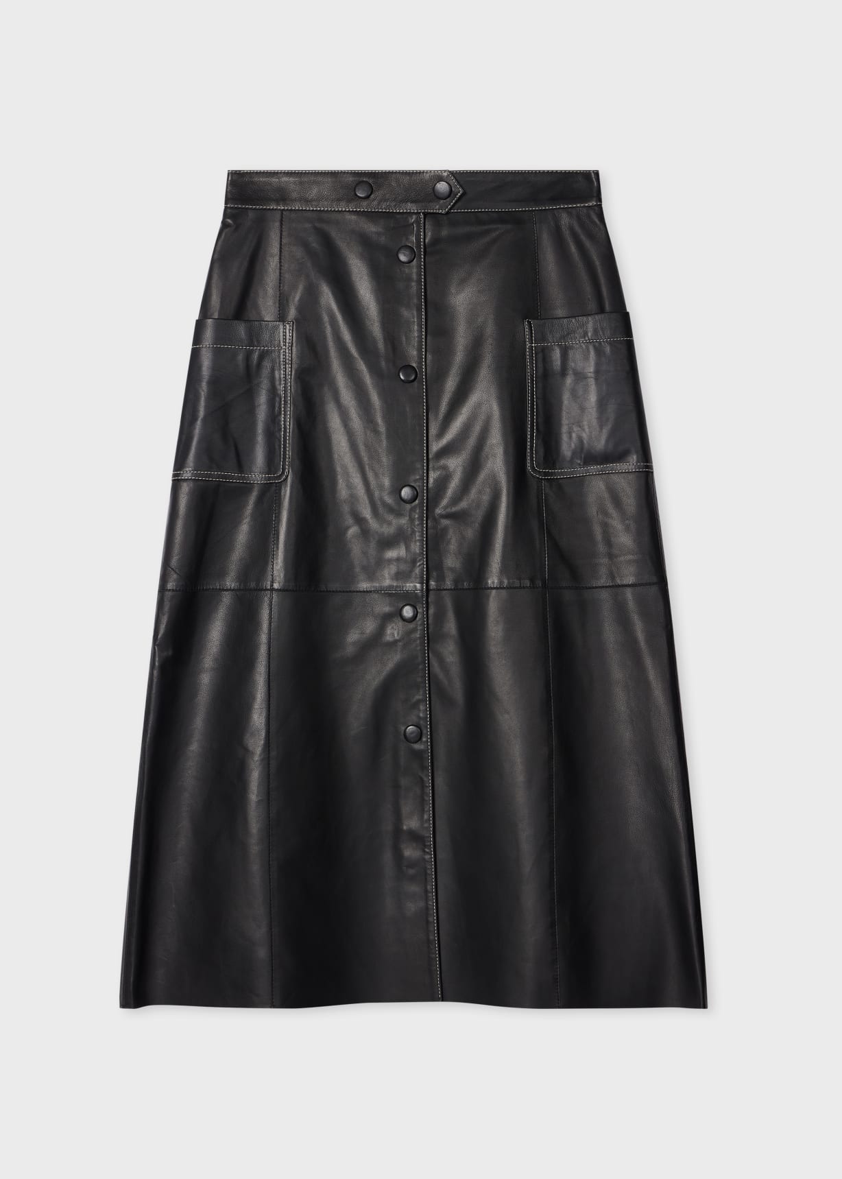 Women's Black ALine Leather Skirt Paul Smith — free download