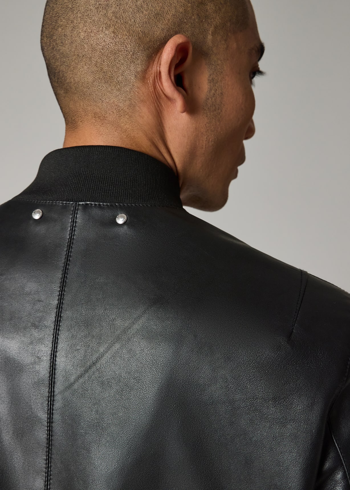 ジャケット・アウター Paul Smith cut-off leather jacket riri Men's Black Leather Zip-Front Bomber Jacket