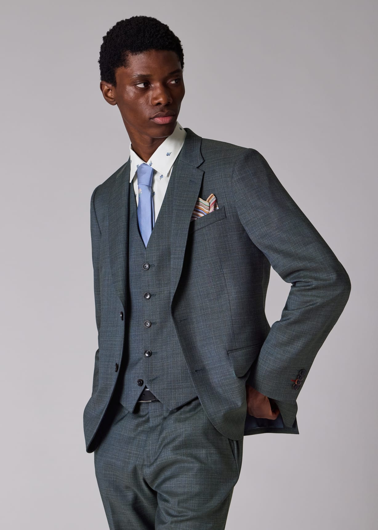 希少✨Paul Smith SOHO FIT スーツ セットアップ ブルー系 The Soho - Men's Tailored-Fit Indigo Wool-Mohair Three-Piece Suit