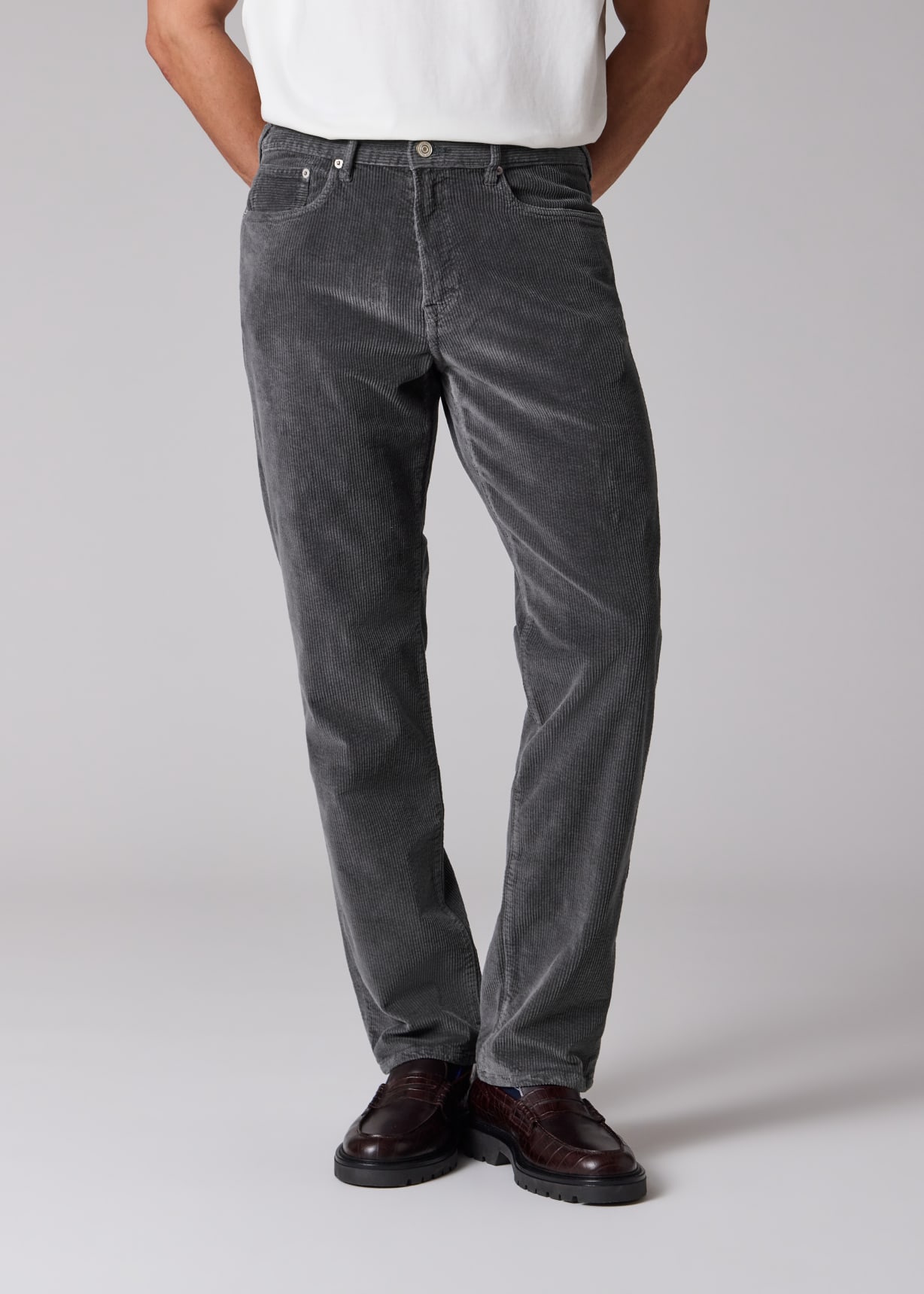 パンツ 2000's archive Paul smith corduroy pants Men's Relaxed Tapered-Fit Smoke Grey Corduroy Trousers