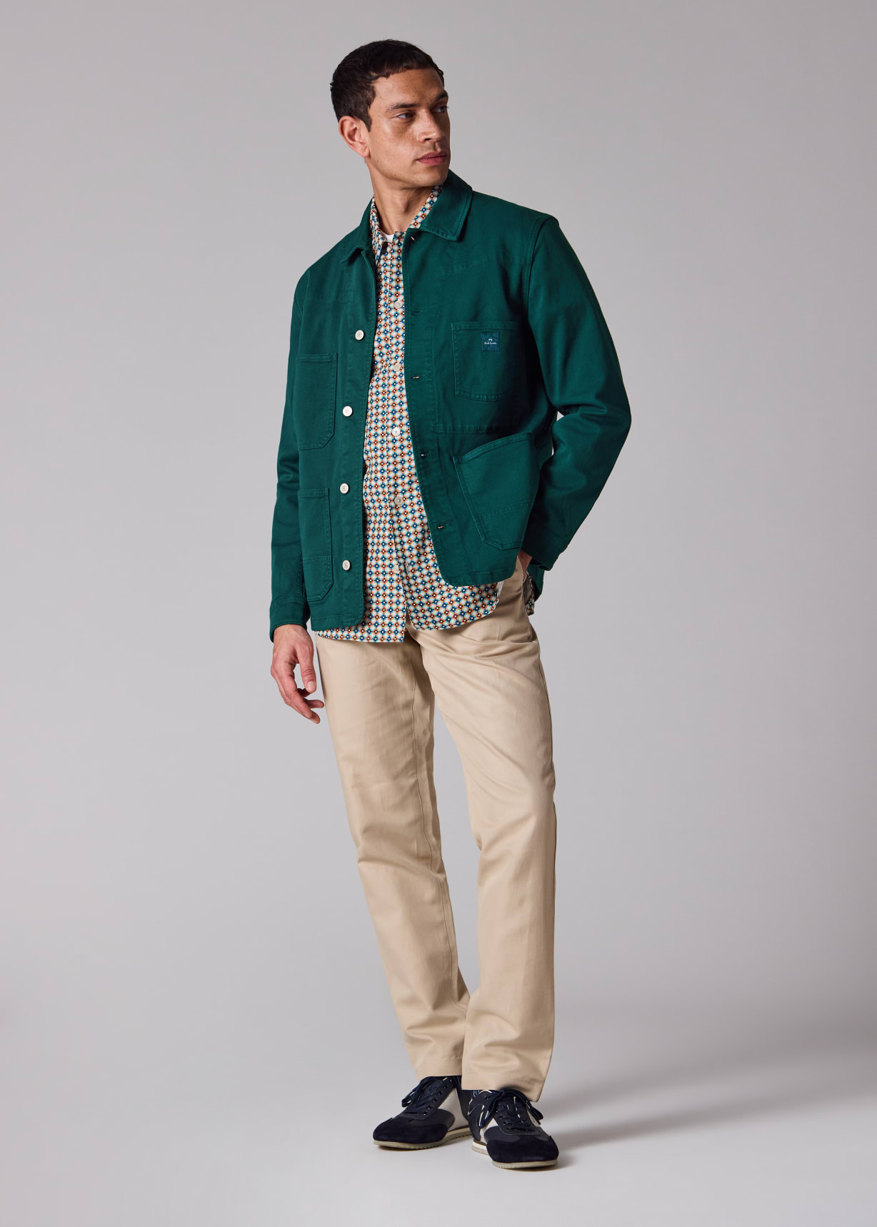 Men's Petrol Green Garment-Dyed Denim Work Jacket