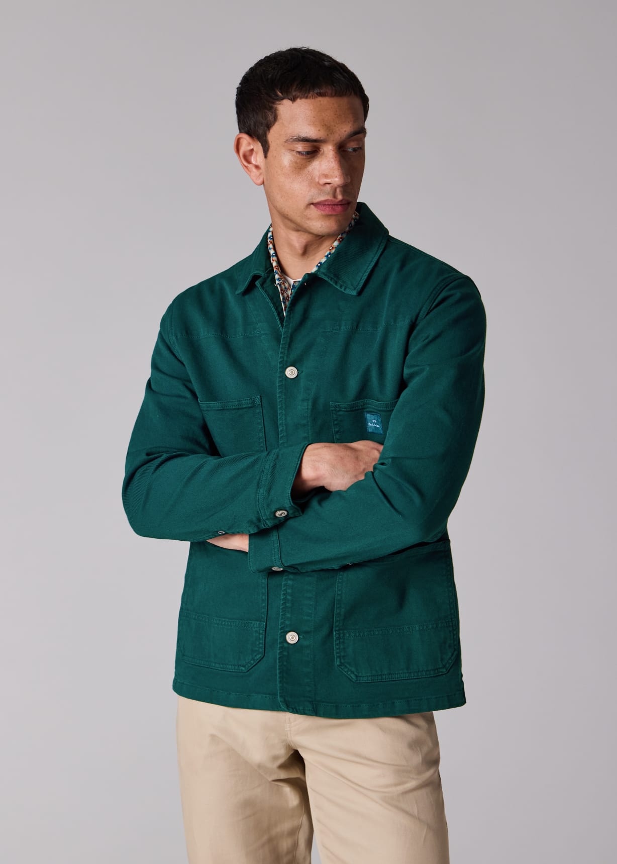 Men's Petrol Green Garment-Dyed Denim Work Jacket