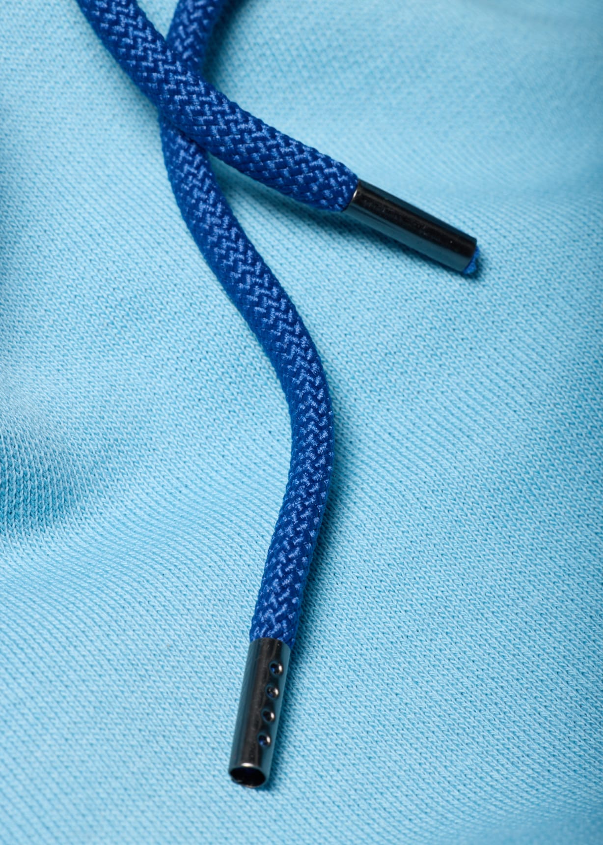 Men's Sky Blue Cotton Zip-Front Zebra Logo Hoodie