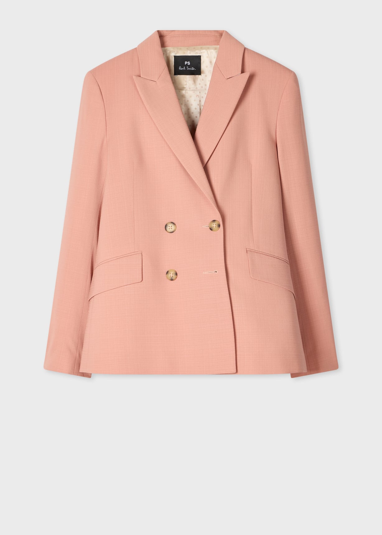Women's Pink Cotton-Blend Double Breasted Two-Piece Suit