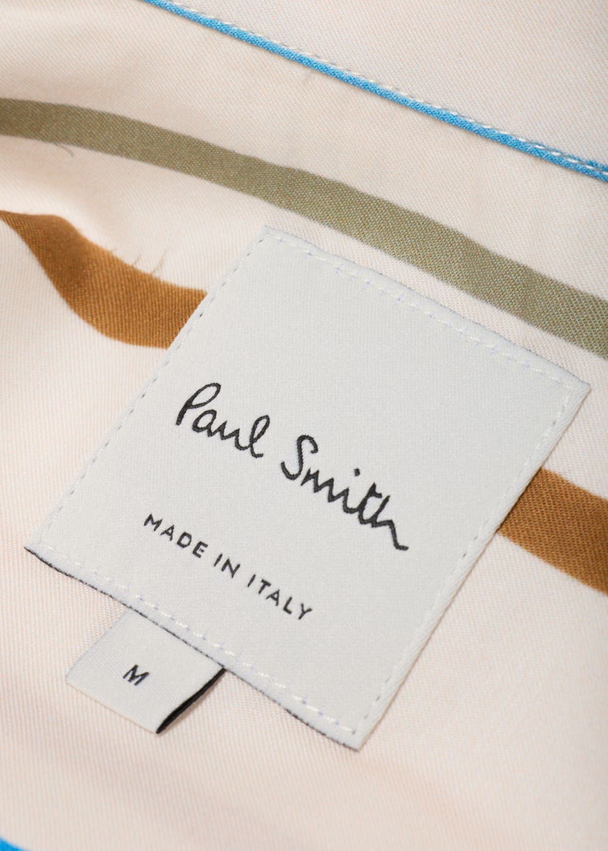 Men's Ecru 'Painted Signature Stripe' Short-Sleeve Shirt