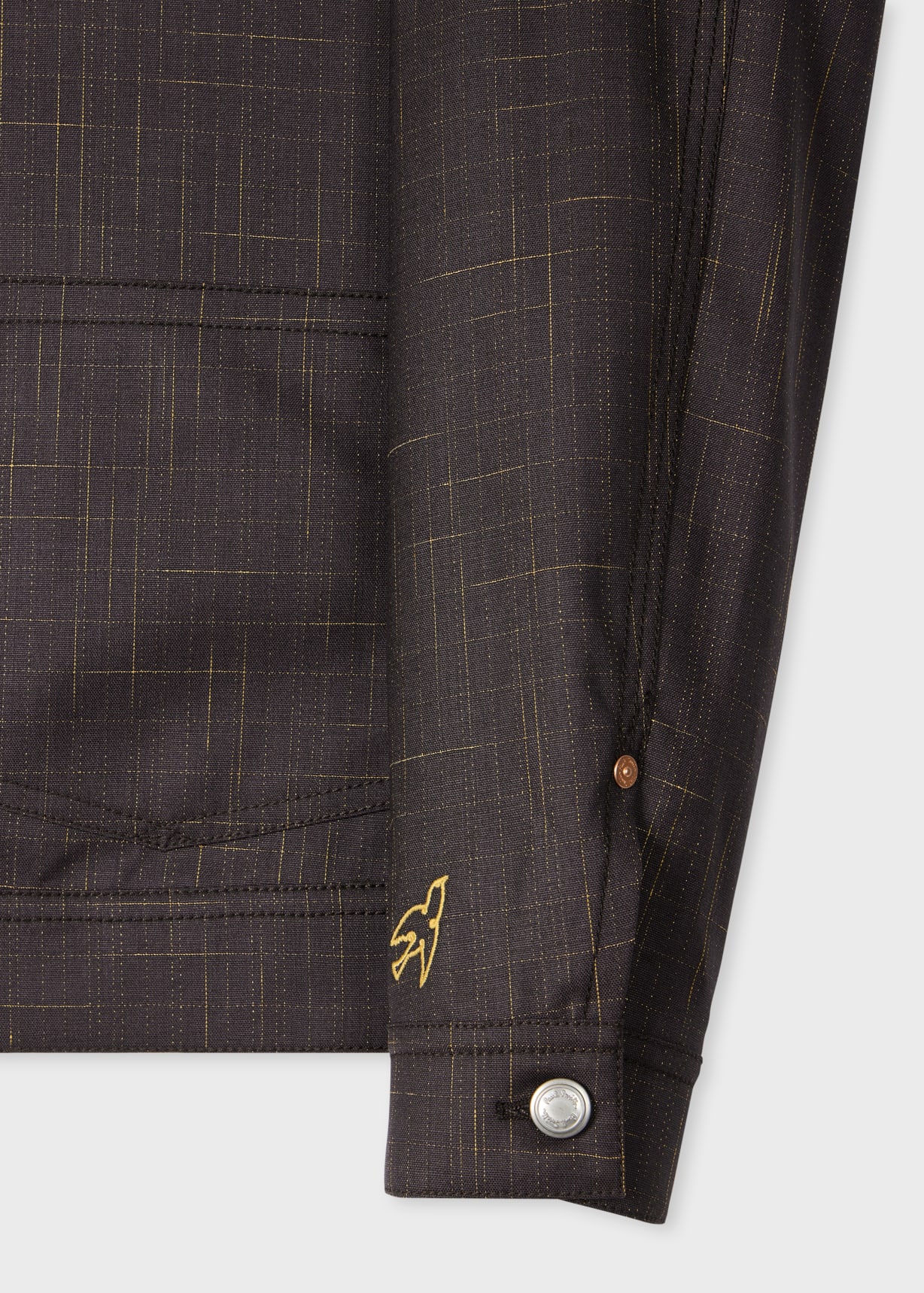 Men's Aubergine Wool Check Trucker Jacket