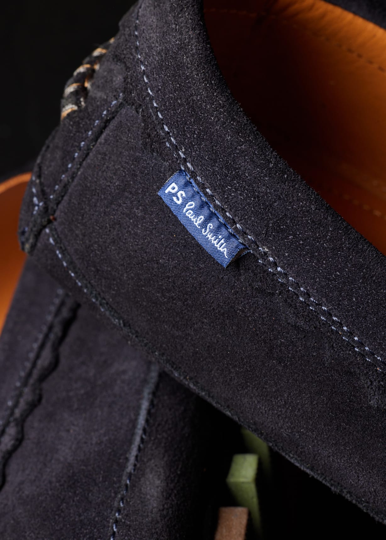 Paul Smith Men\'s Navy Suede Moccasin Loafers with Rope Bow Men main image 3