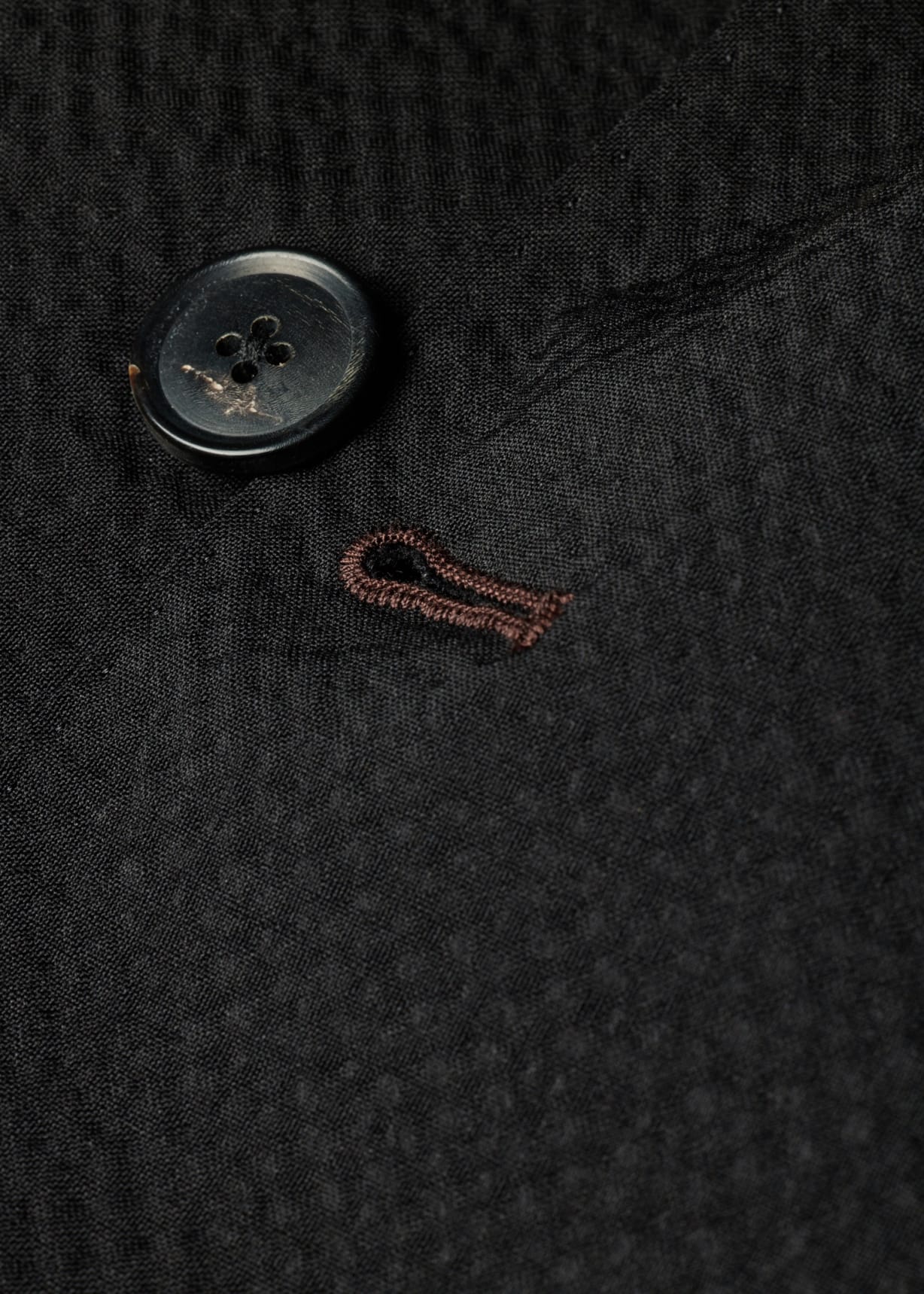 Men's Black Stretch-Wool Seersucker Work Jacket