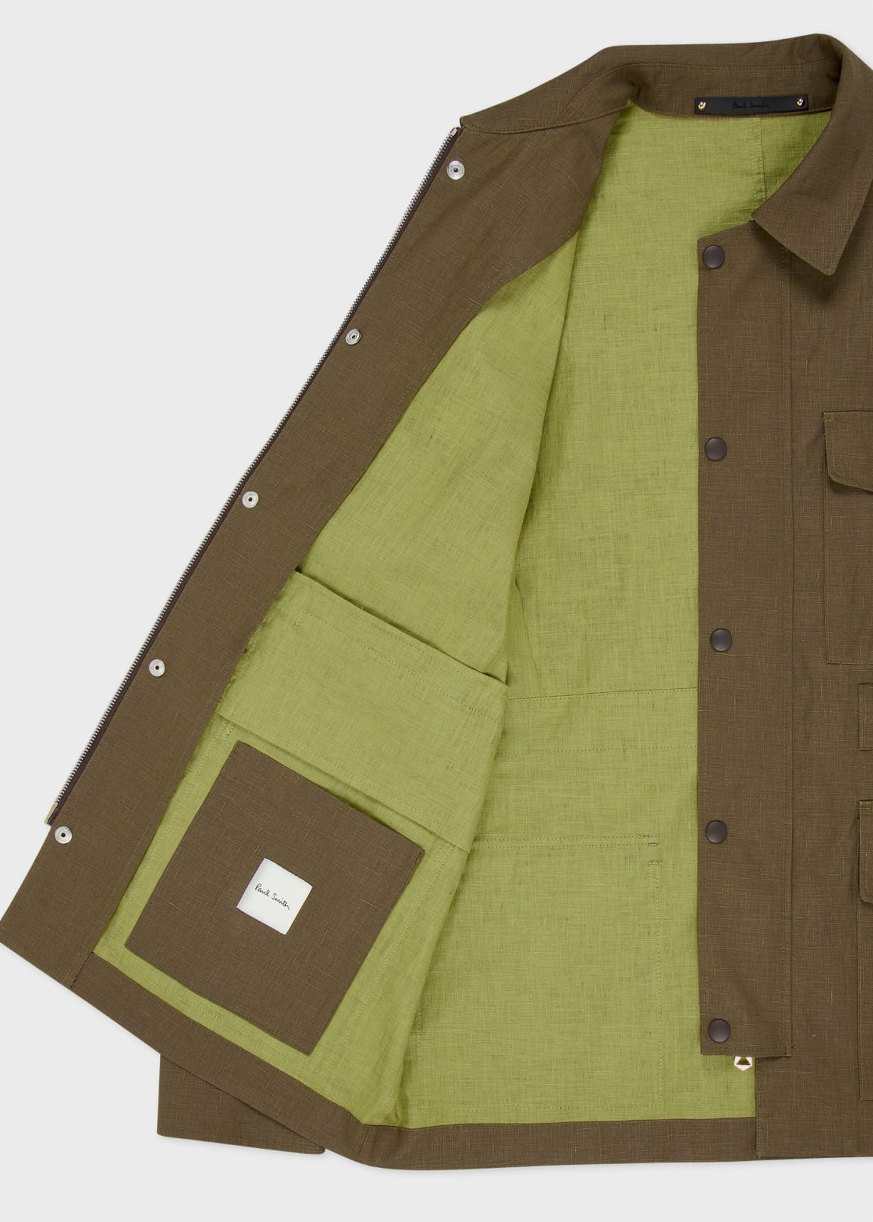 Men's Khaki Linen Field Jacket