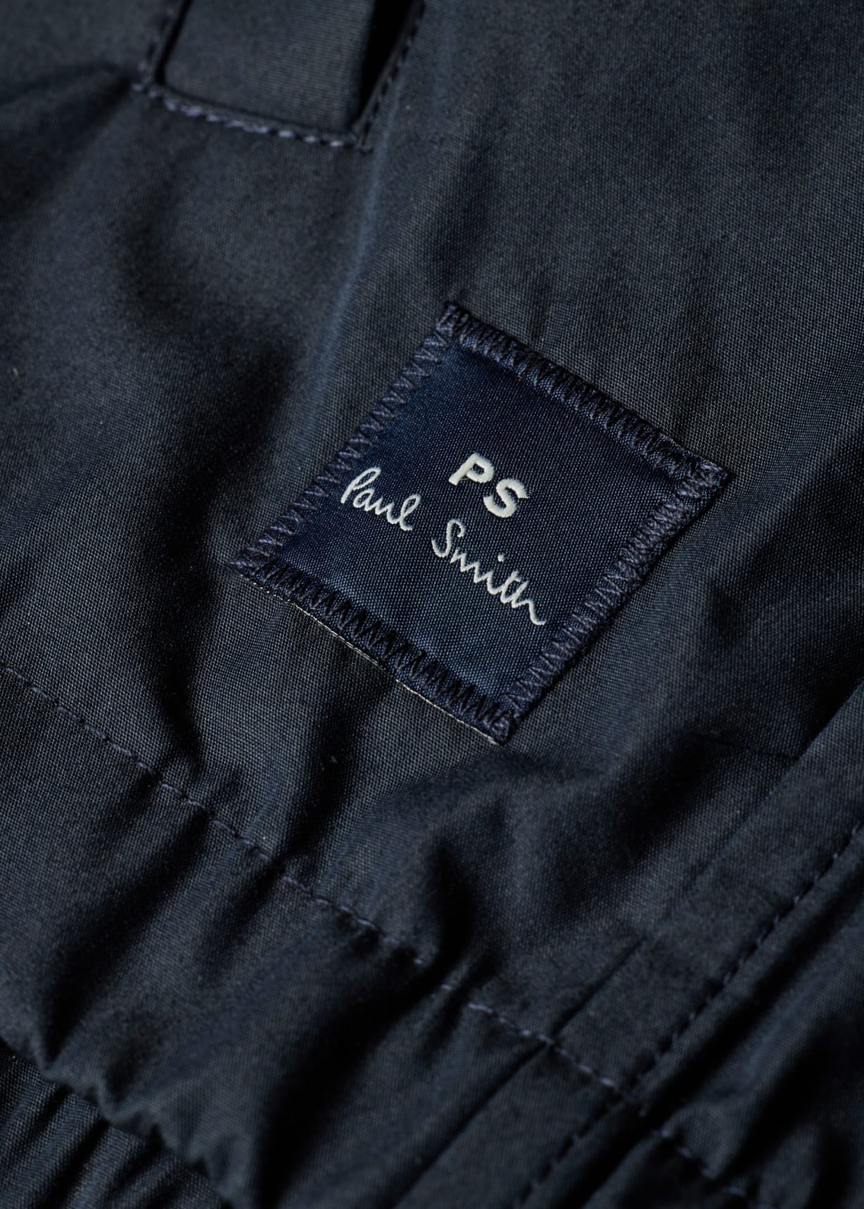 Men's Navy Cotton-Blend Zip Jacket