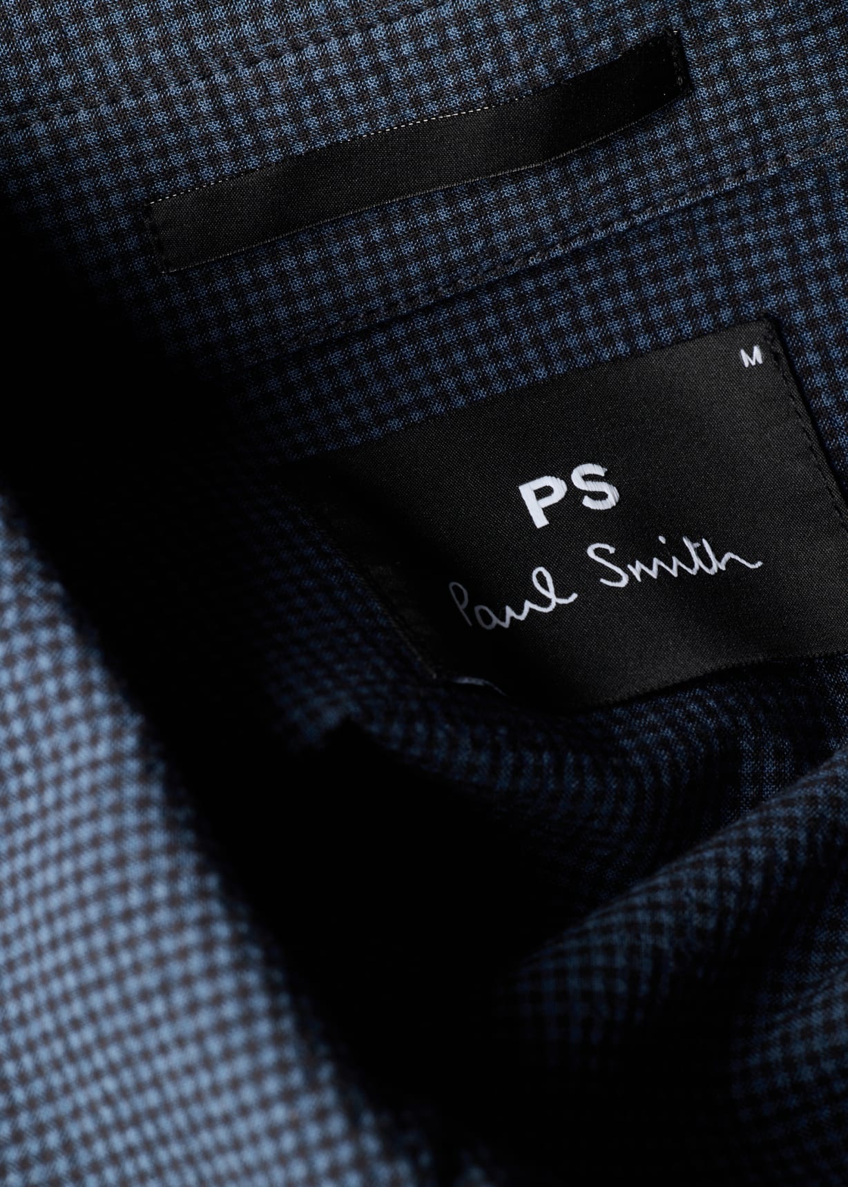 Men's Blue Seersucker Check Zip Shirt Jacket