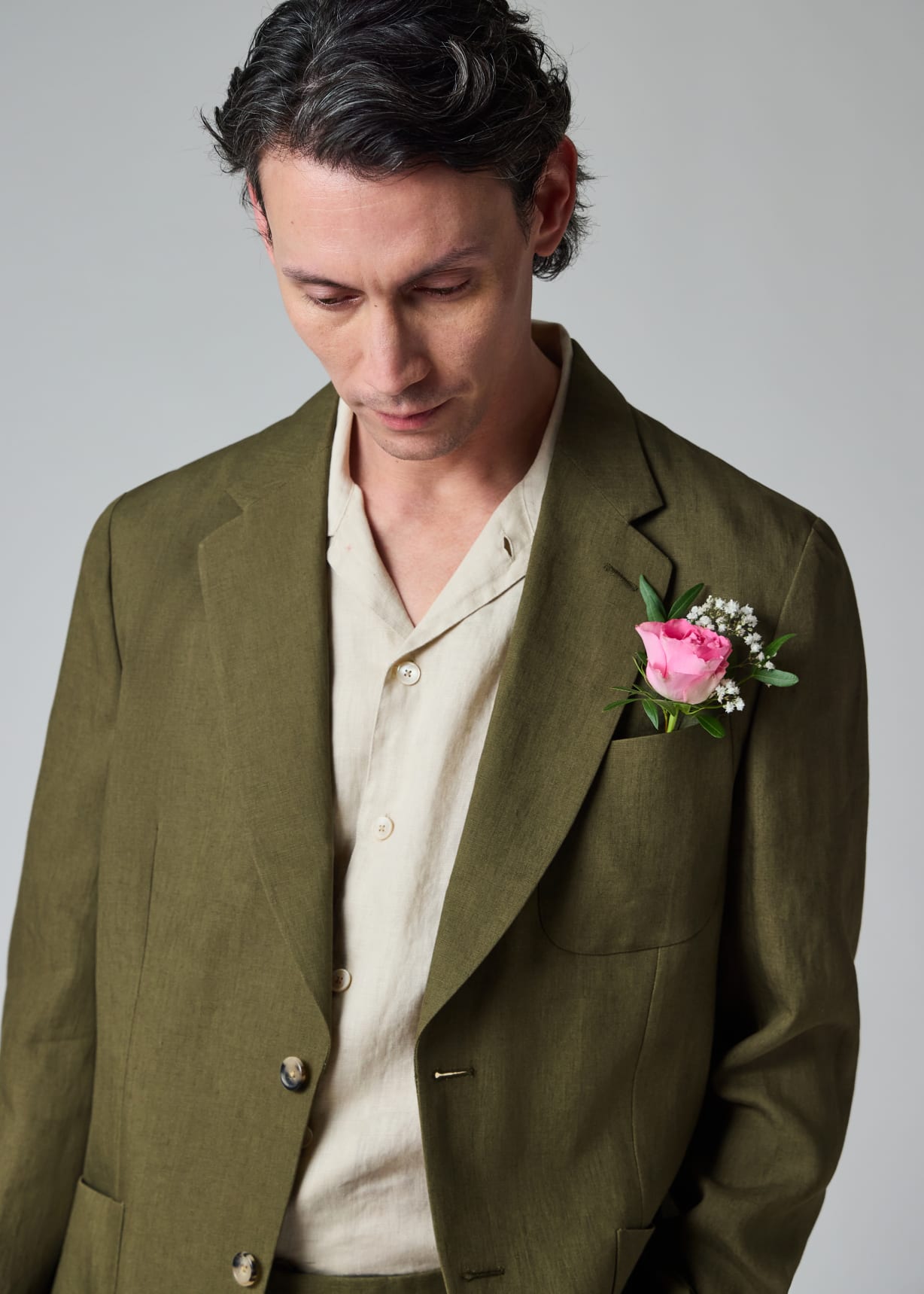 Khaki Linen Suit