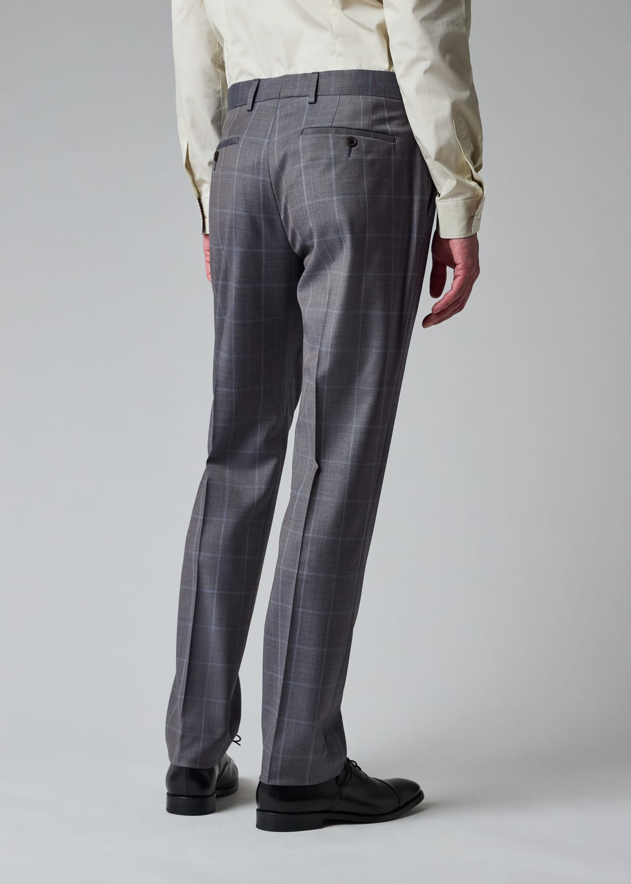Paul Smith 3ピース SOHO FIT ゼニア　グレー チェック Men's Tailored-Fit Grey Windowpane Check Wool Suit