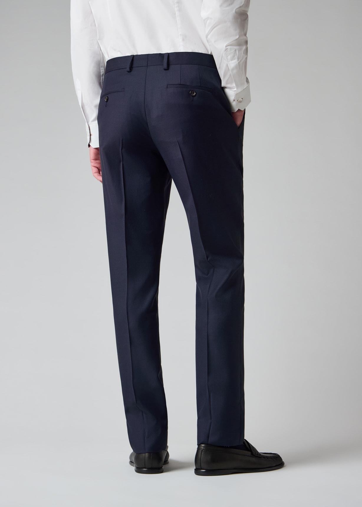 The Soho - Tailored-Fit Navy Sharkskin Suit
