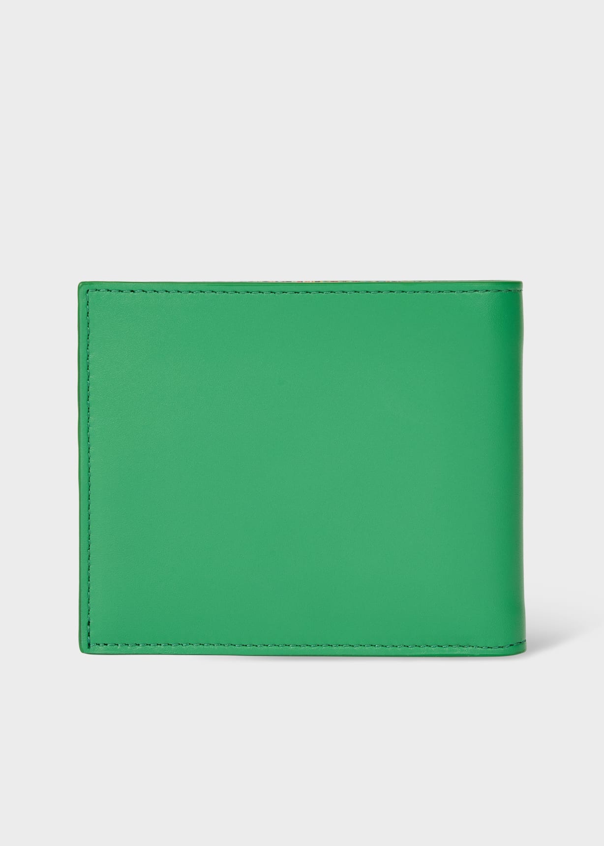 Green Leather 'Signature Stripe' Interior Billfold Wallet