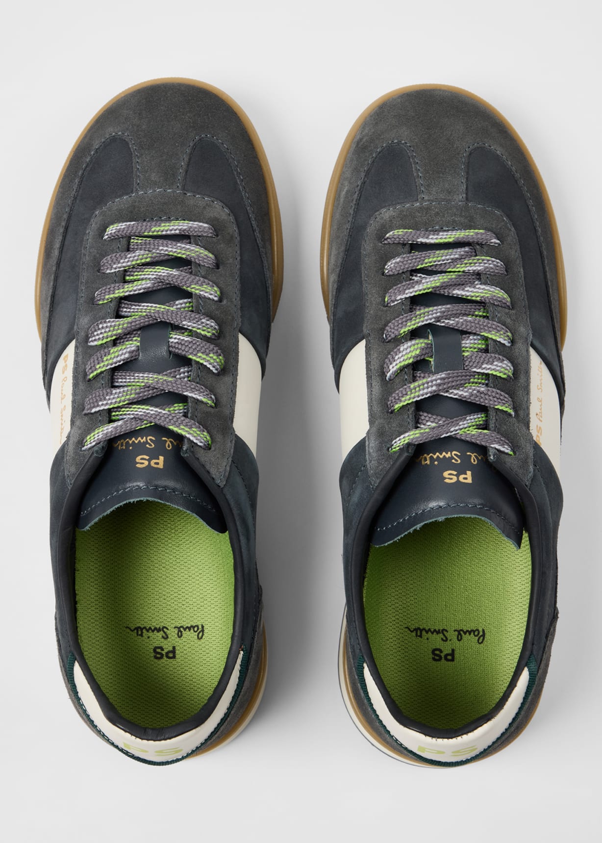 Men\'s PS Paul Smith Gray Green Suede Trainer Sneakers Shoes US 10 UK 9 EU 43 Paul Smith Lee Nubuck Mens Trainers - 70 Grey – CHO main image 3