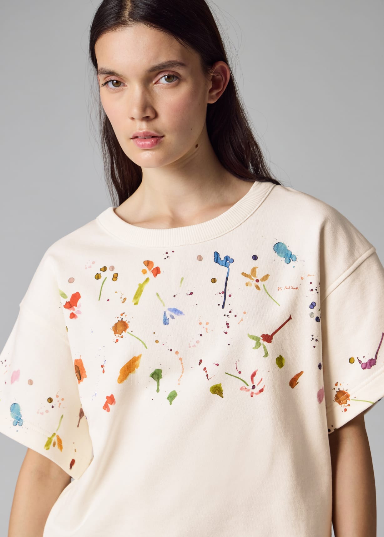 Women's 'Floating Flowers' Cotton T-Shirt Paul Smith