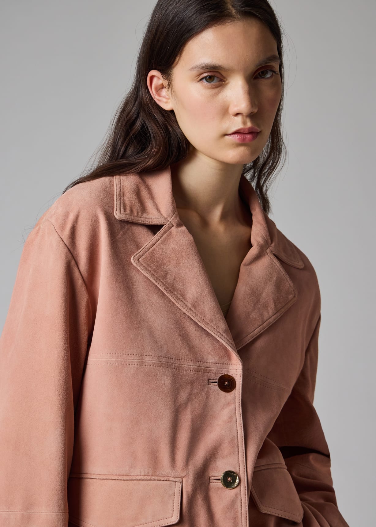 Paul Smith 25SS スエードレザー　ライトピンク　ゴートスキン Women's Pink Suede Jacket Paul Smith