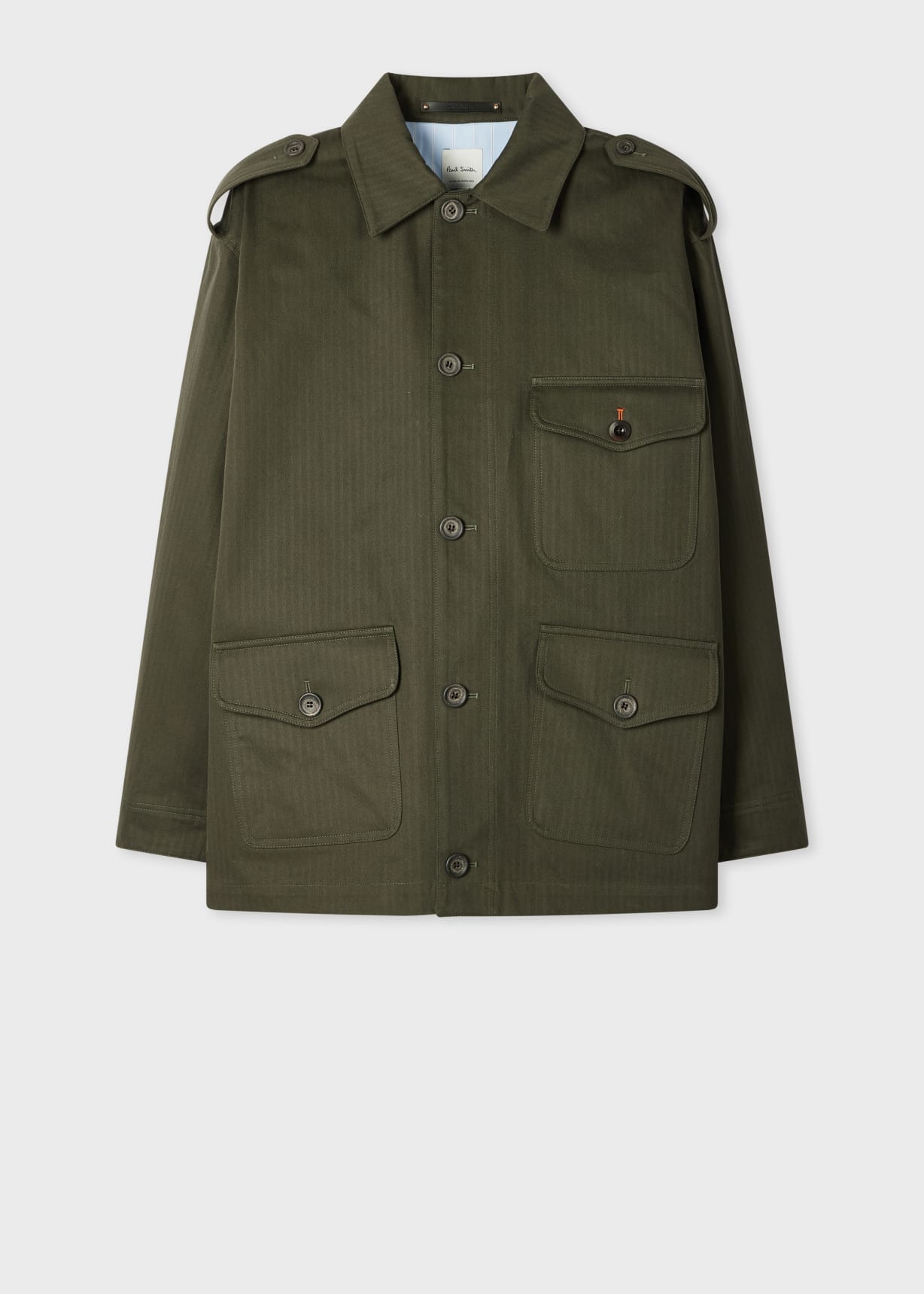 Khaki Cotton Herringbone Field Jacket